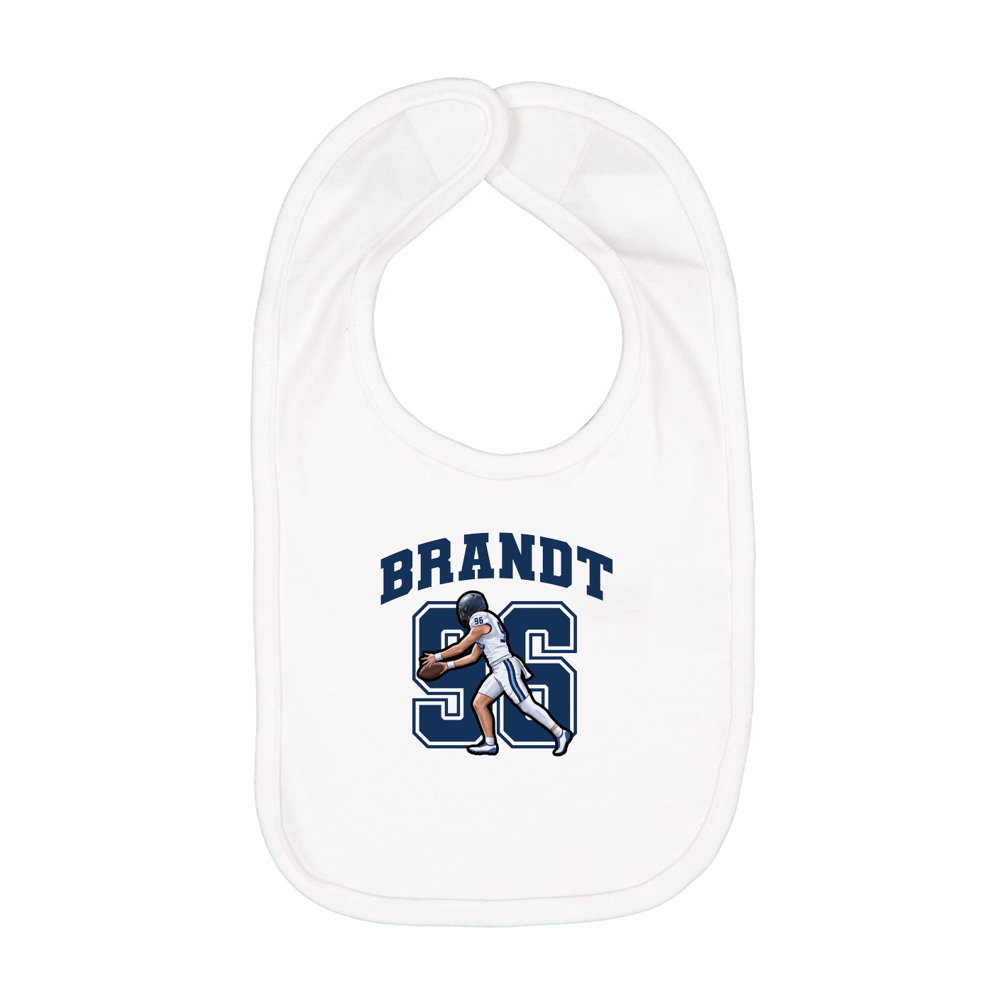 Infant Bib — Number in White