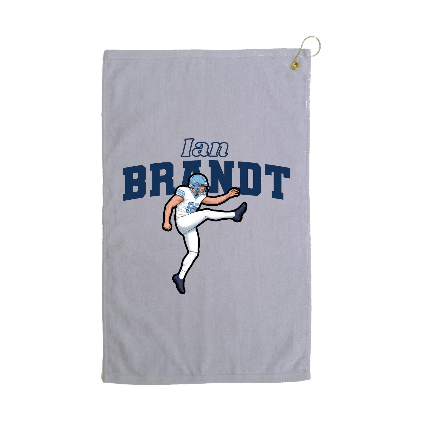 Golf Towel — Name Arch in Grey