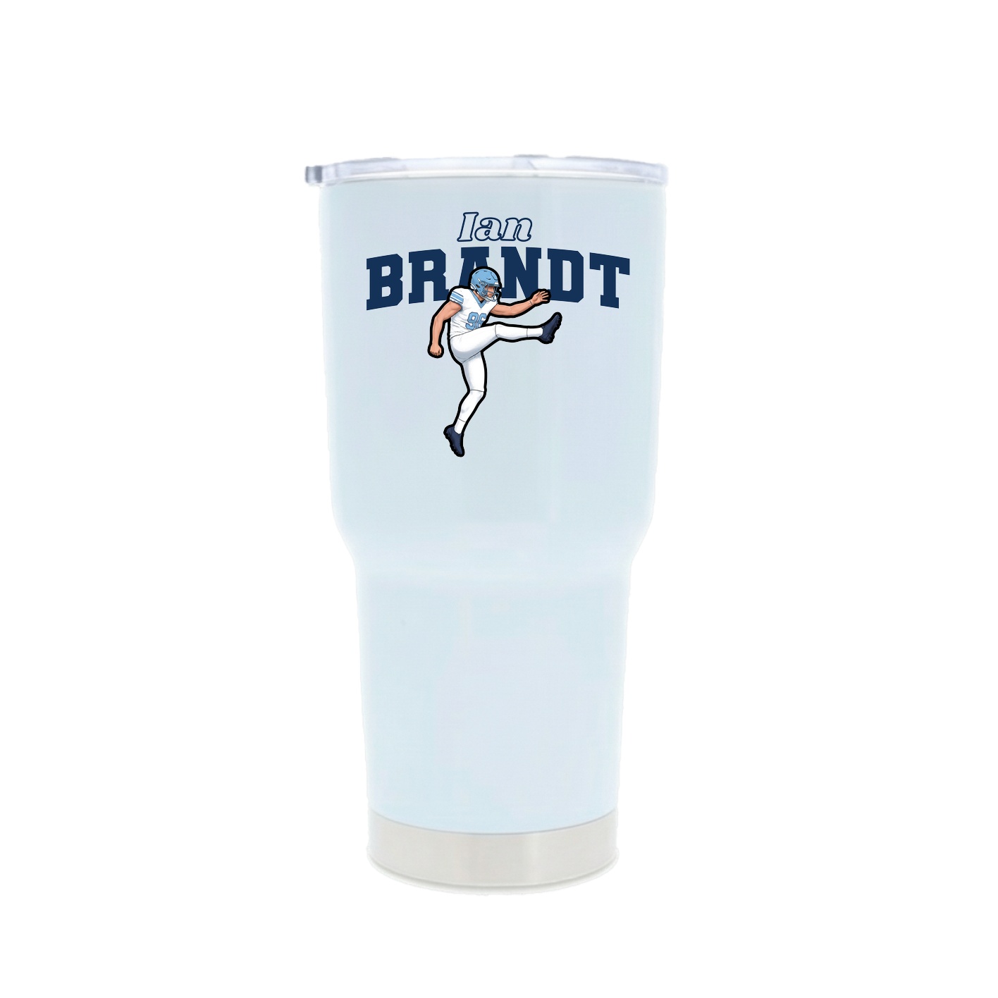 30oz Stainless Steel Tumbler — Name Arch in White
