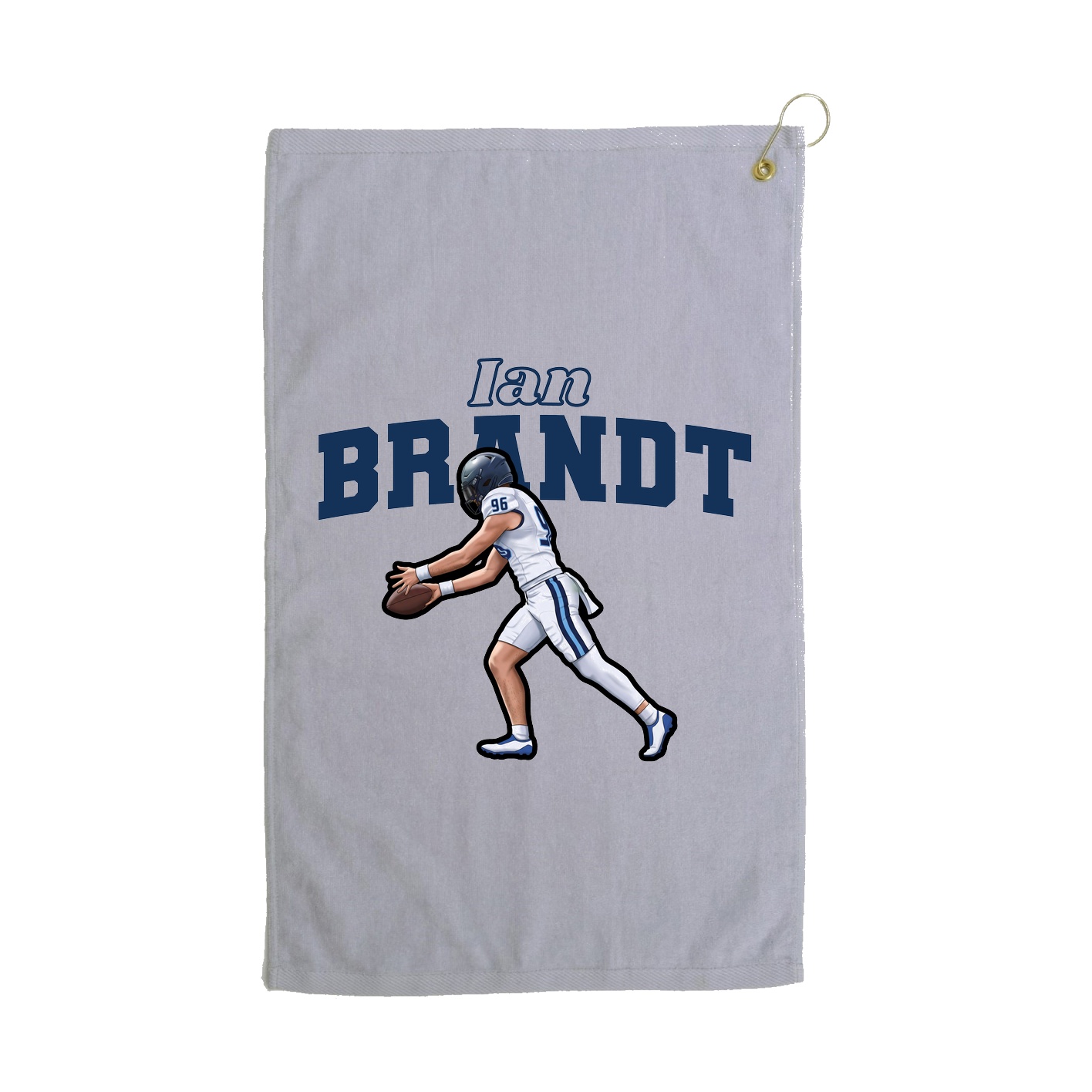Golf Towel — Name Arch in Grey