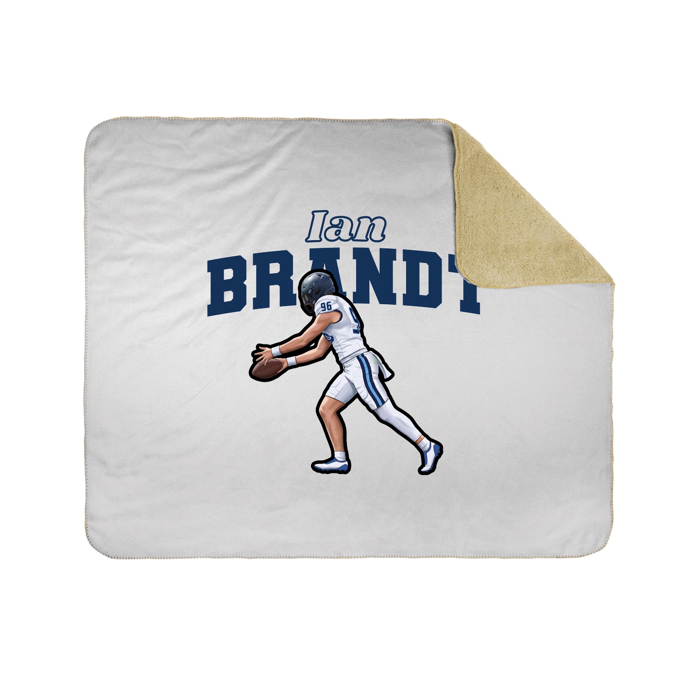 Throw Blanket — Name Arch in White