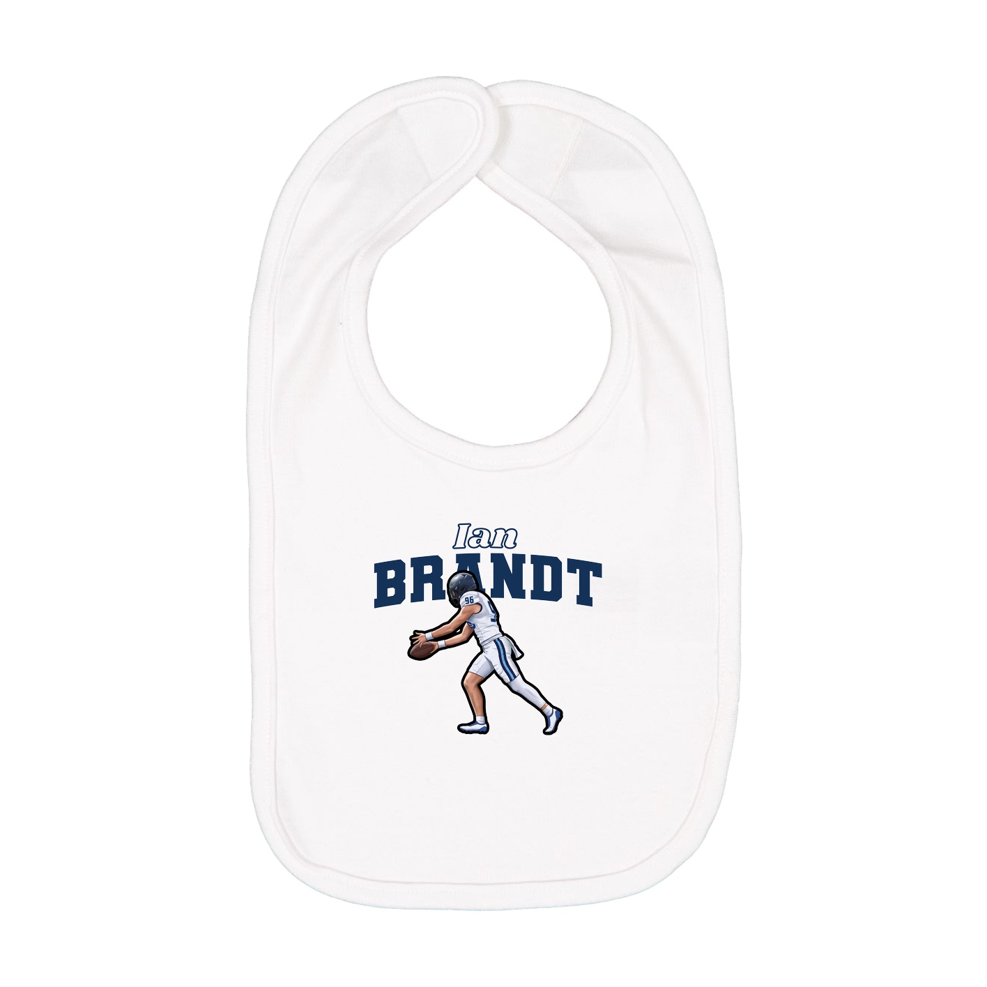 Infant Bib — Name Arch in White