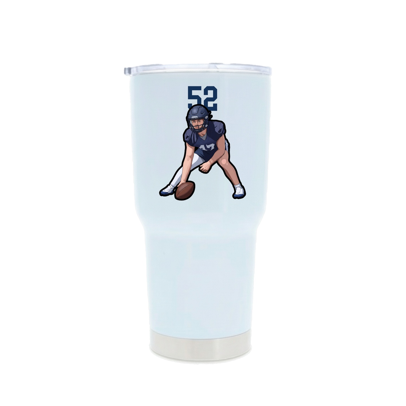 30oz Stainless Steel Tumbler — Number Top in White