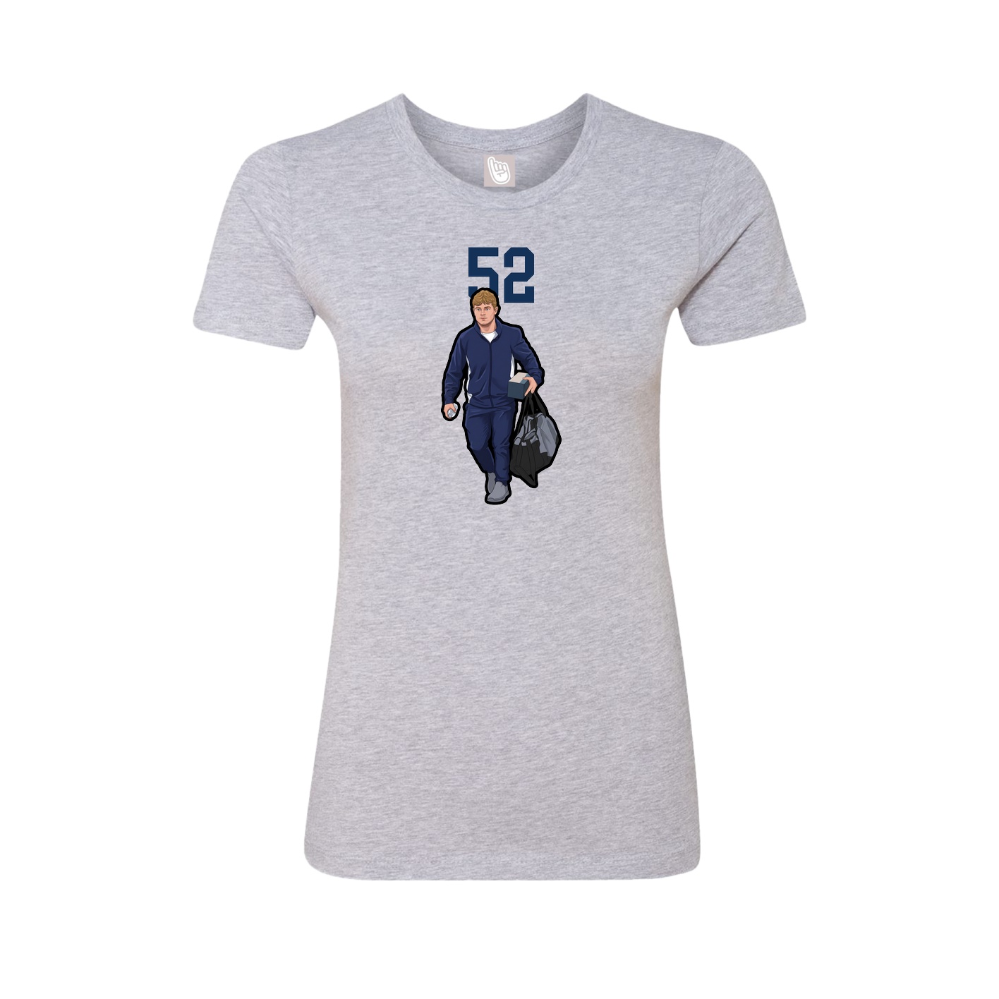 Fitted Women's Tee — Number Top in Grey