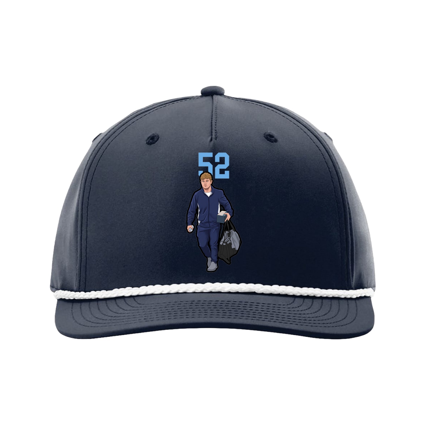 Five-Panel Classic Rope Cap — Number Top in Navy
