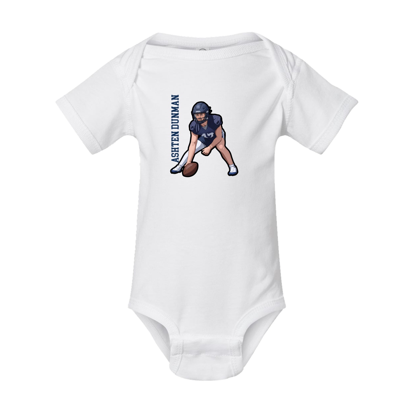 Baby Onesie — Name Vertical in White