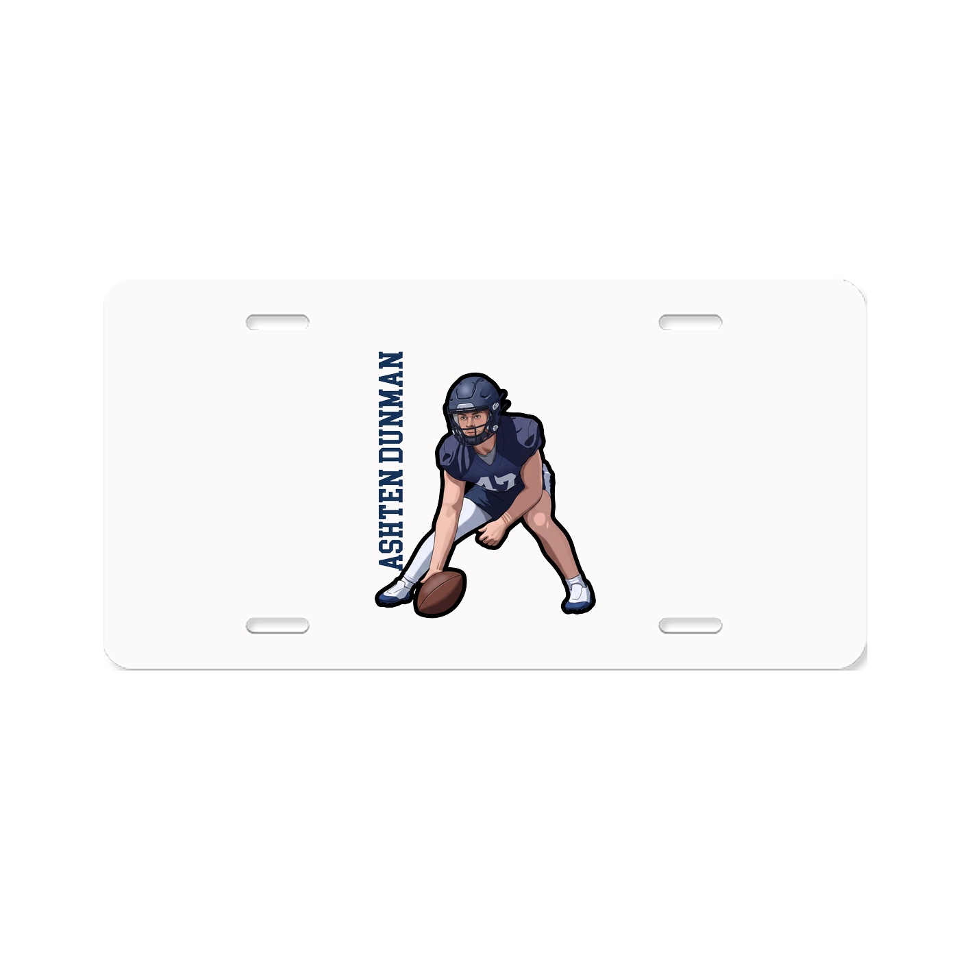 License Plate — Name Vertical in Classic