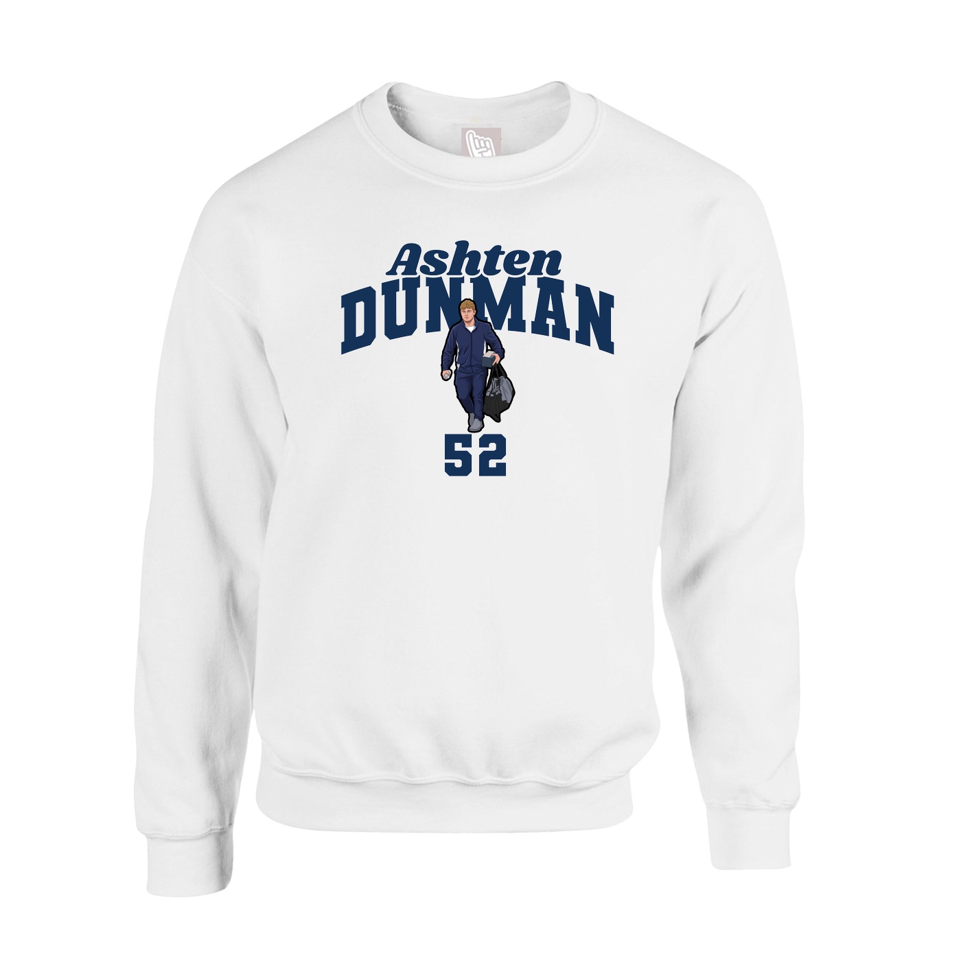 Fleece Crew — Signature Arch in White