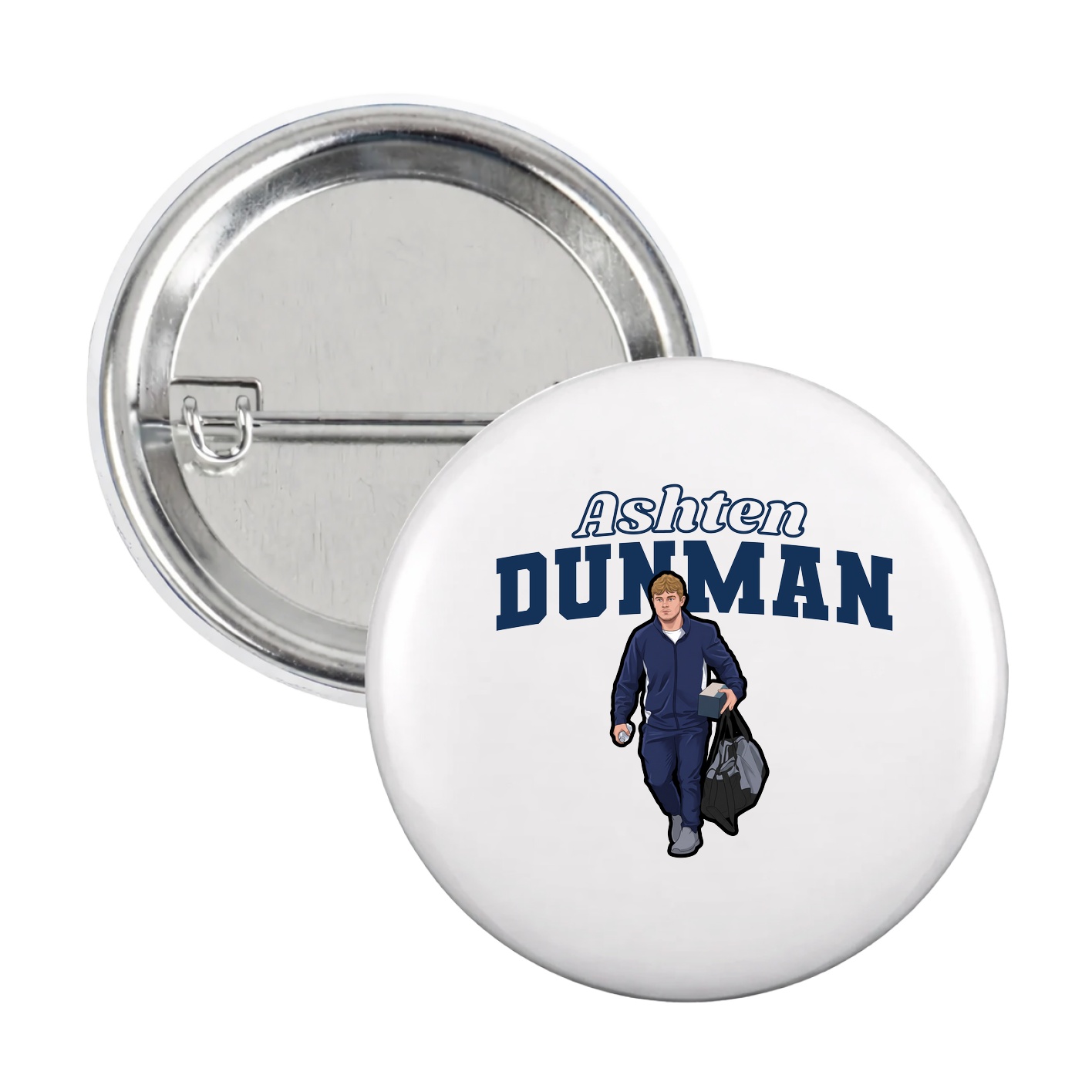 Game Day Button — Name Arch in White