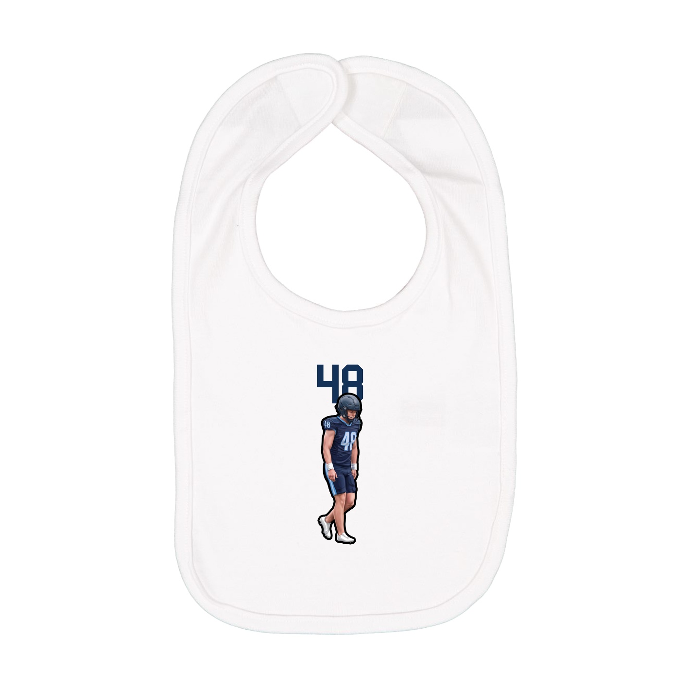 Infant Bib — Number Top in White