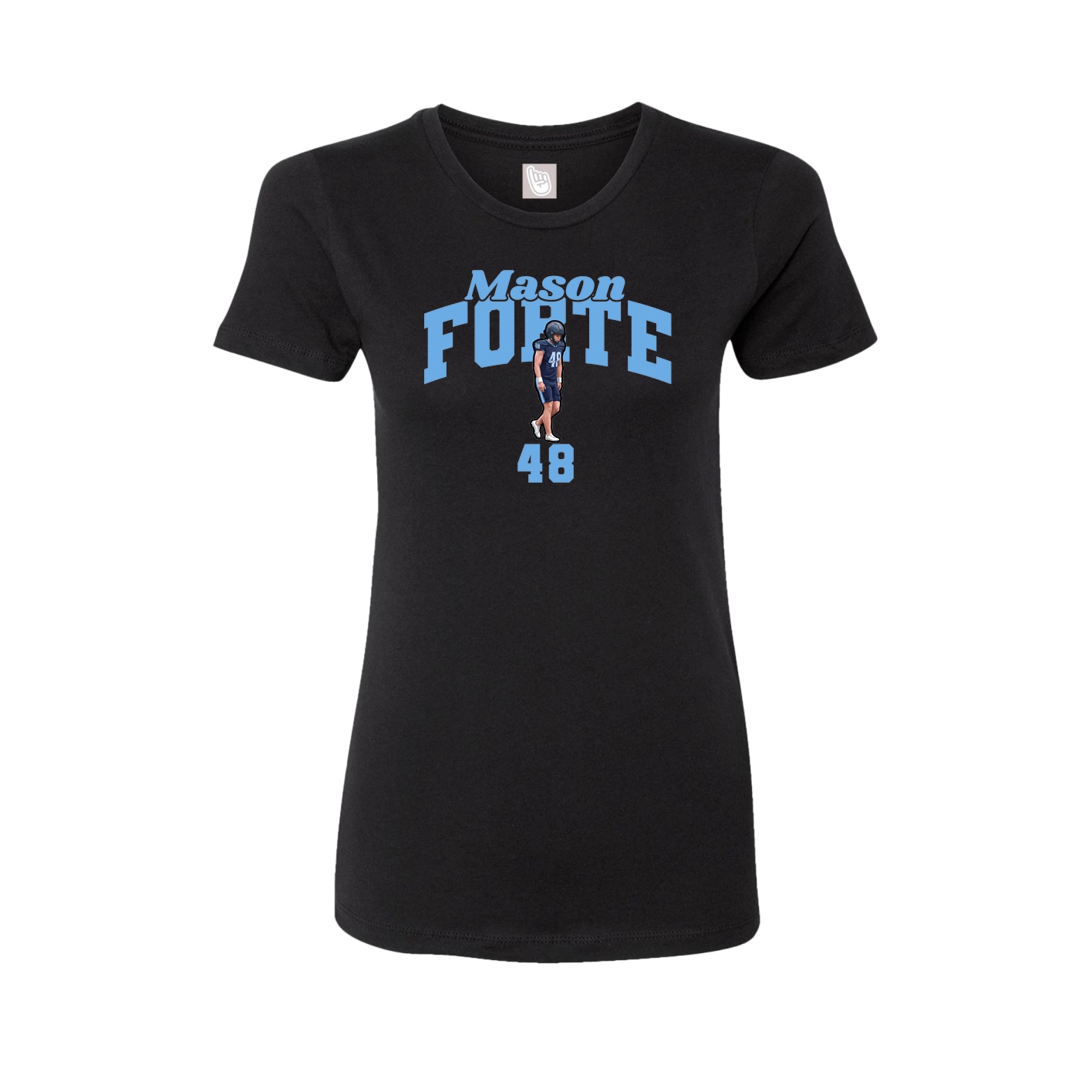 Fitted Women's Tee — Signature Arch in Black