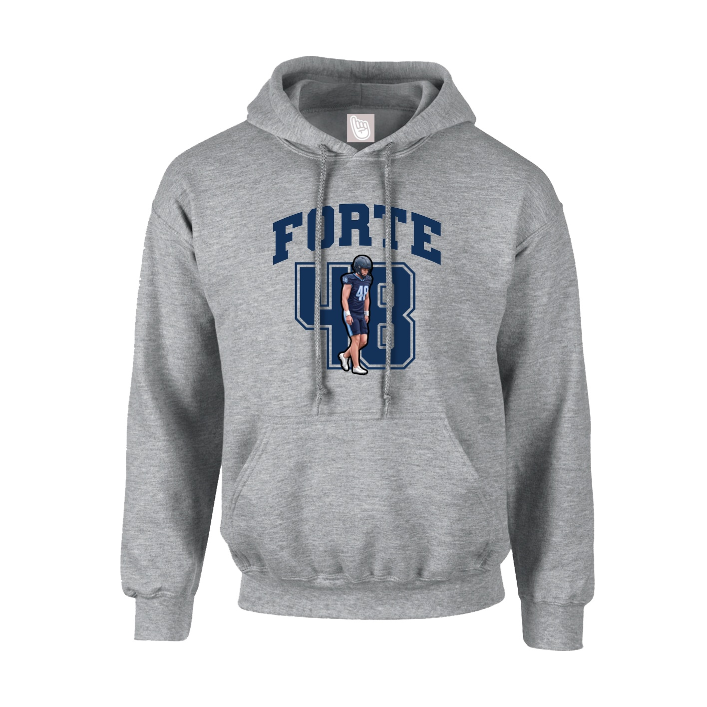 Youth Hoodie — Number in Grey