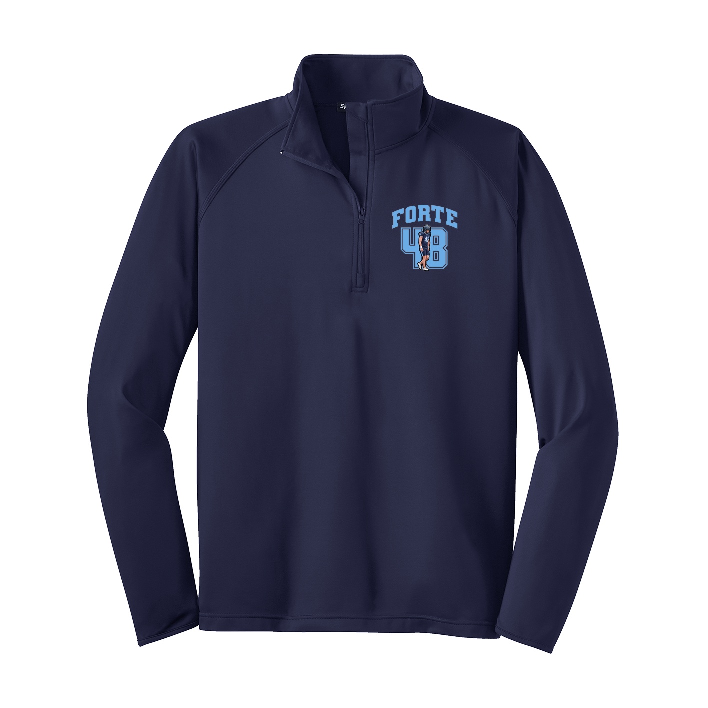 Q-Zip Pullover — Number in Navy