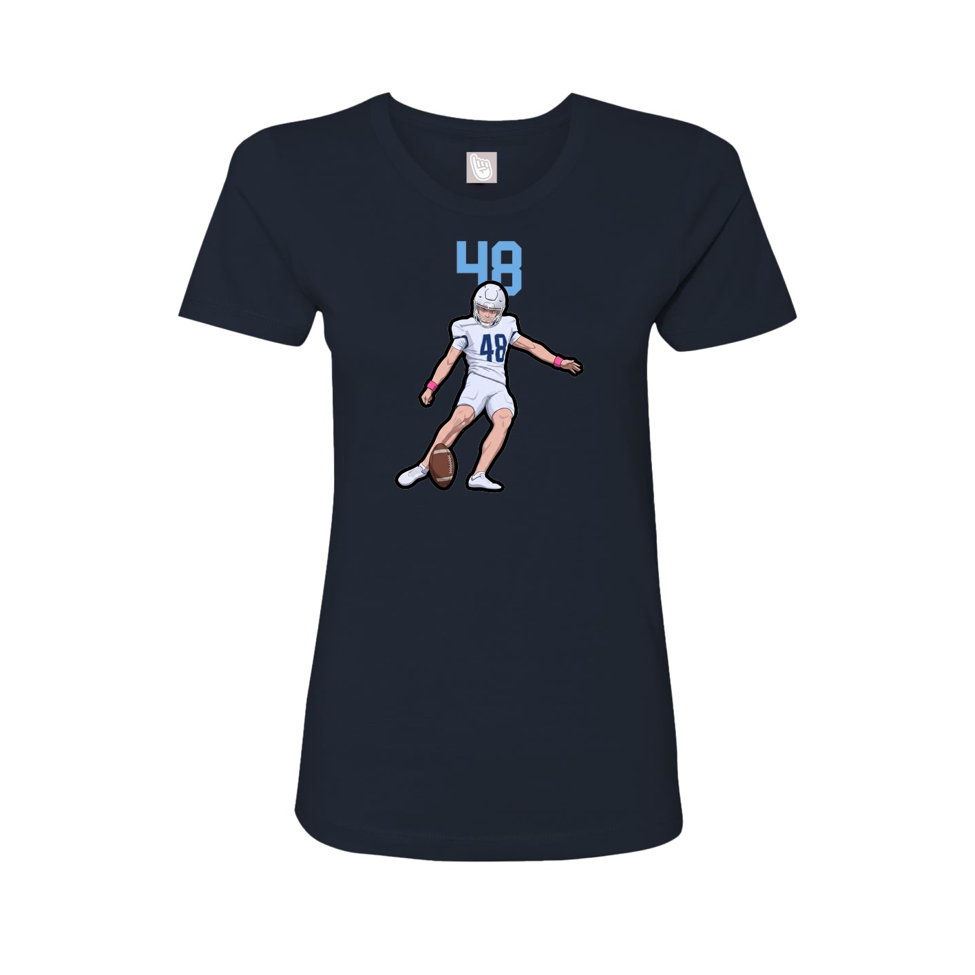 Fitted Women's Tee — Number Top in Navy