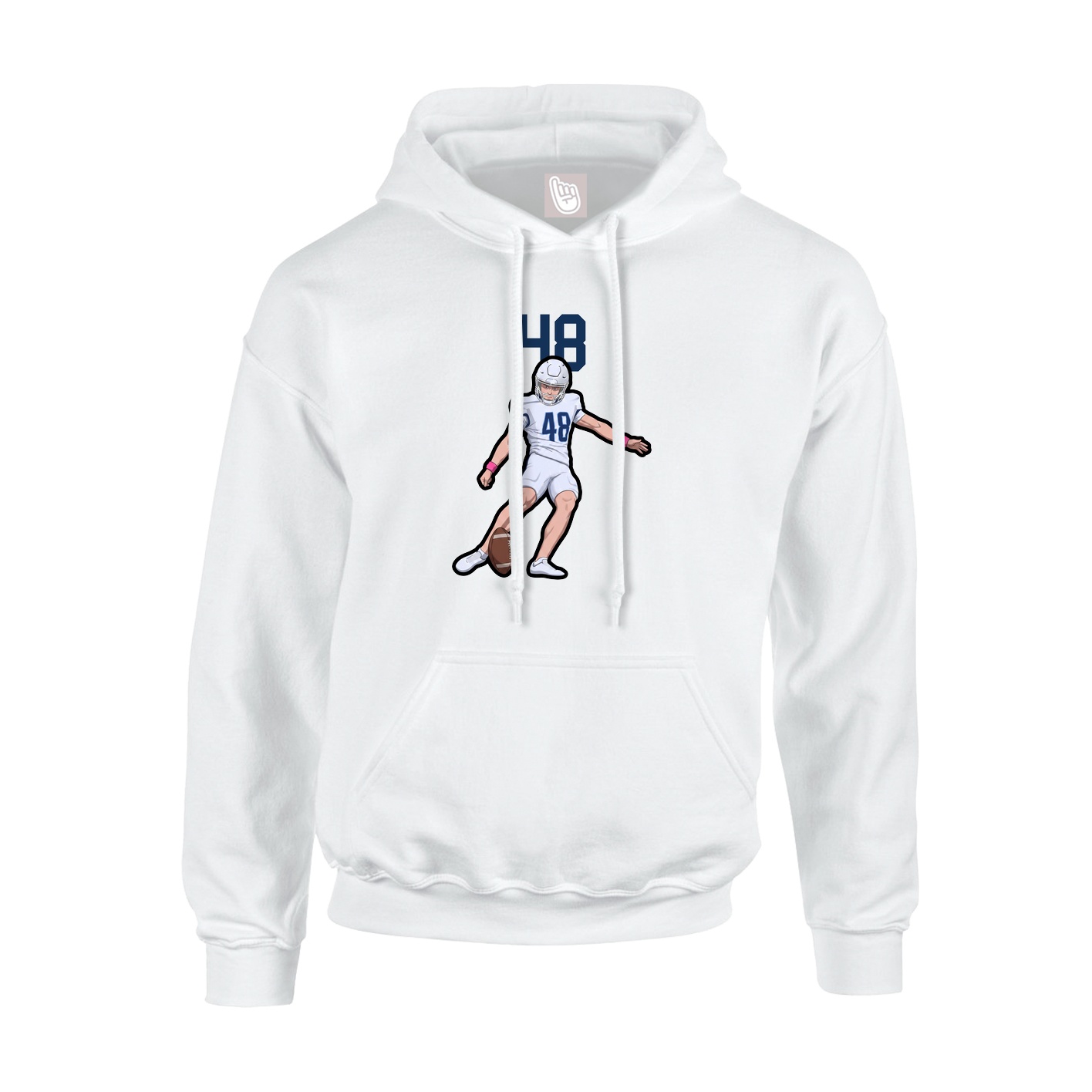 Hoodie — Number Top in White
