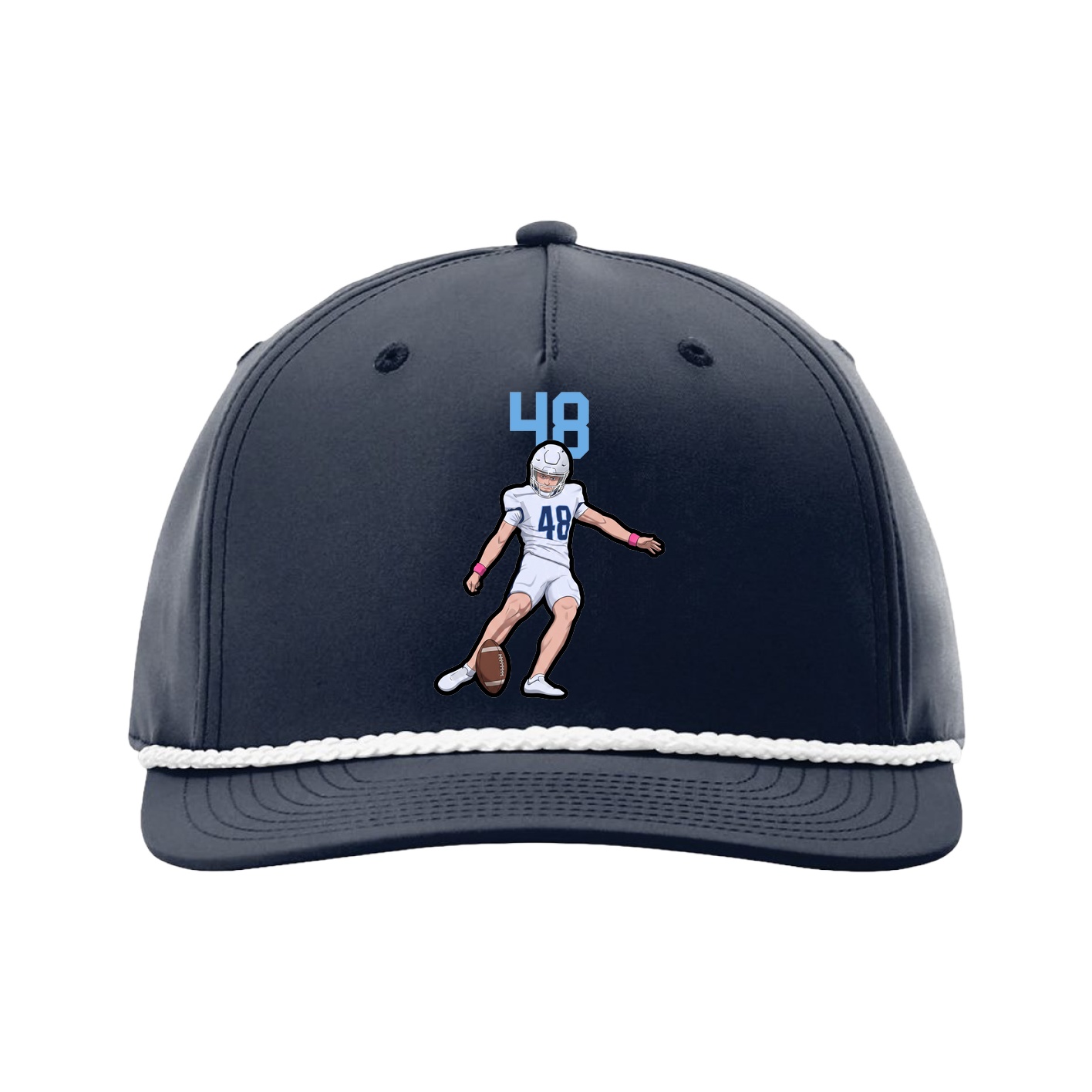 Five-Panel Classic Rope Cap — Number Top in Navy