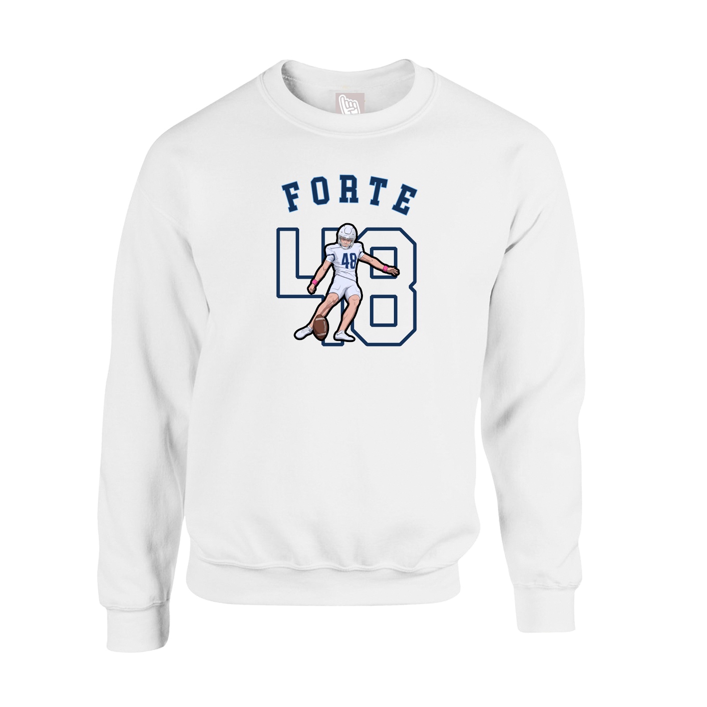 Fleece Crew — Shirsey Arch in White