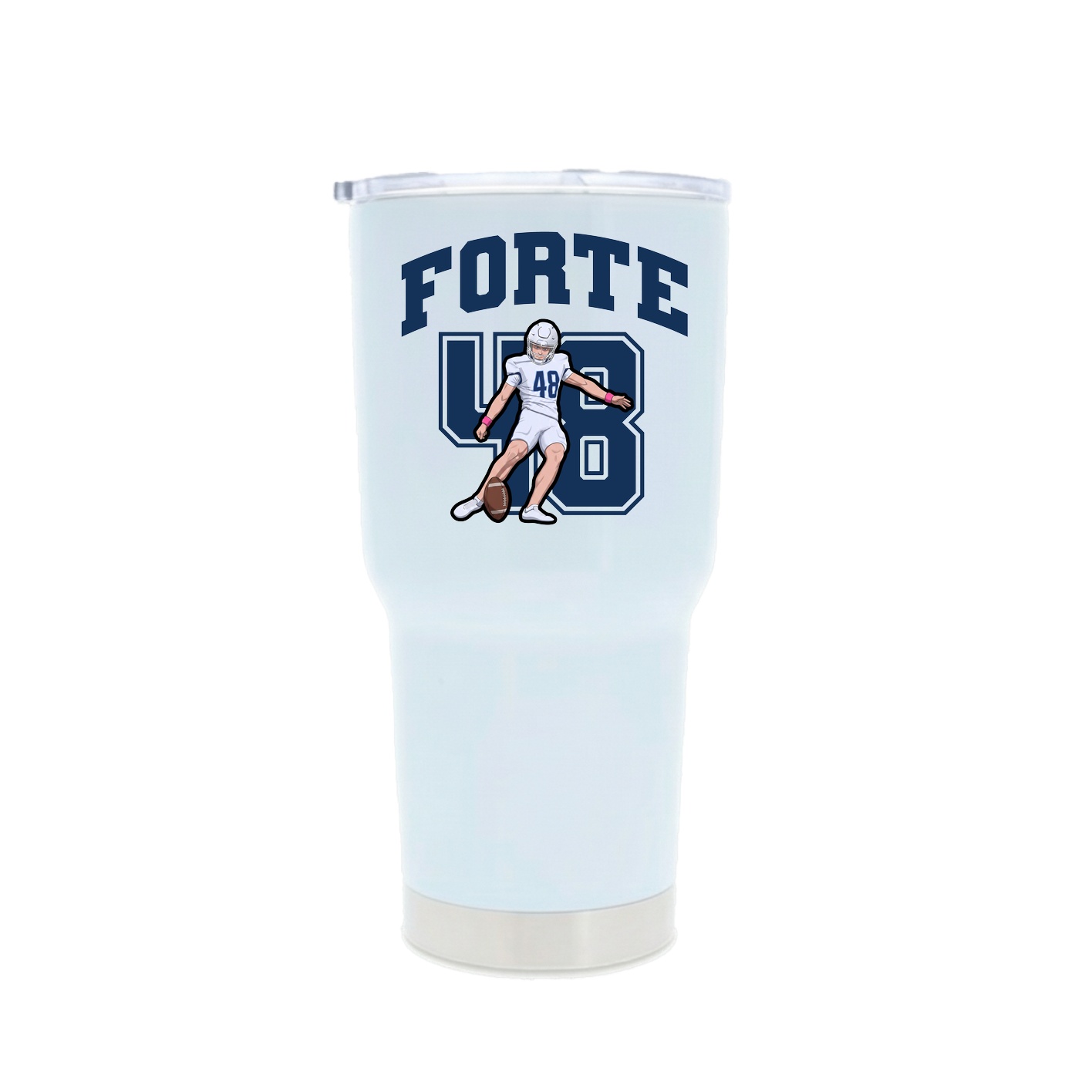 30oz Stainless Steel Tumbler — Number in White