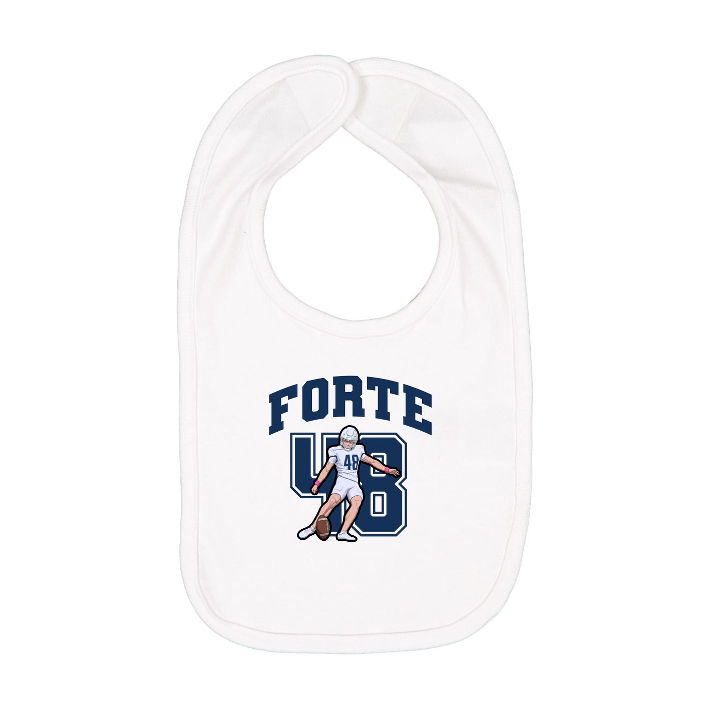 Infant Bib — Number in White
