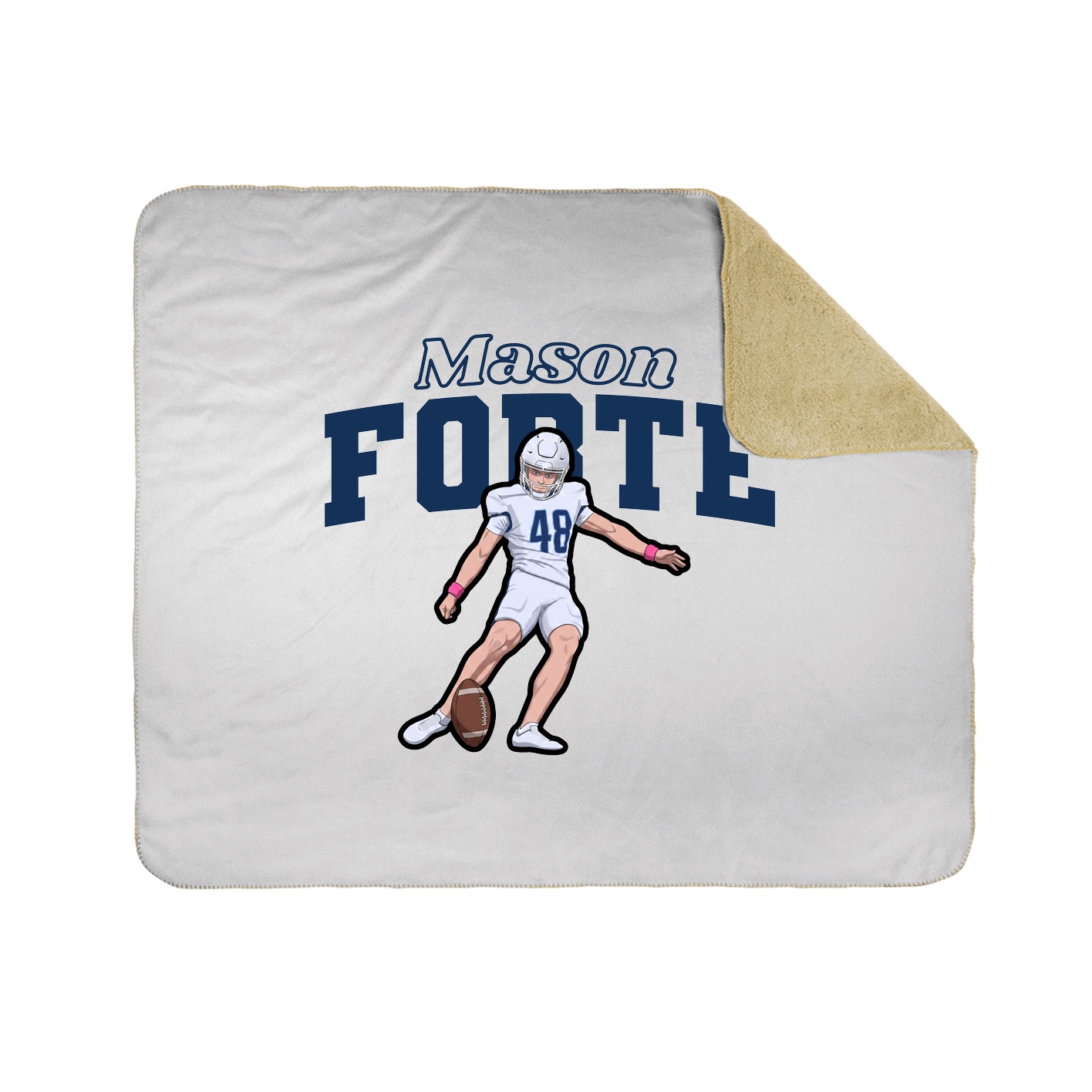 Throw Blanket — Name Arch in White