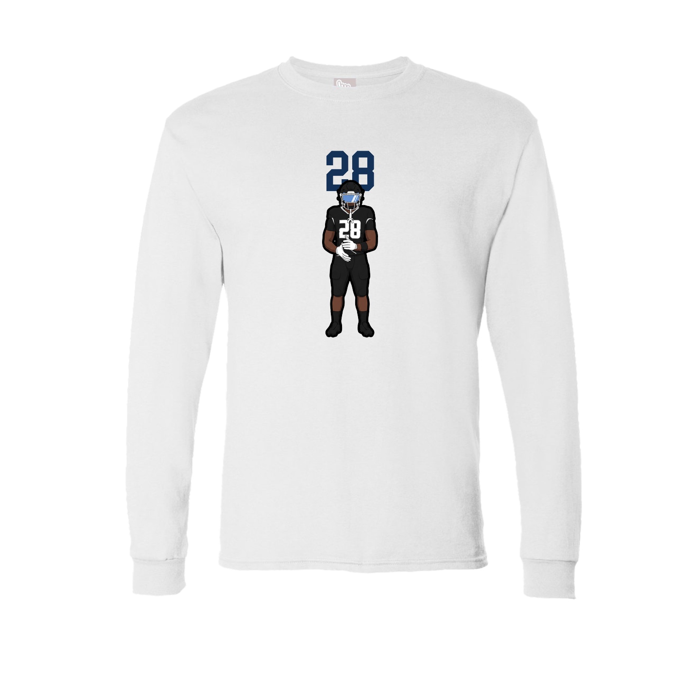 Long Sleeve Tee — Number Top in White
