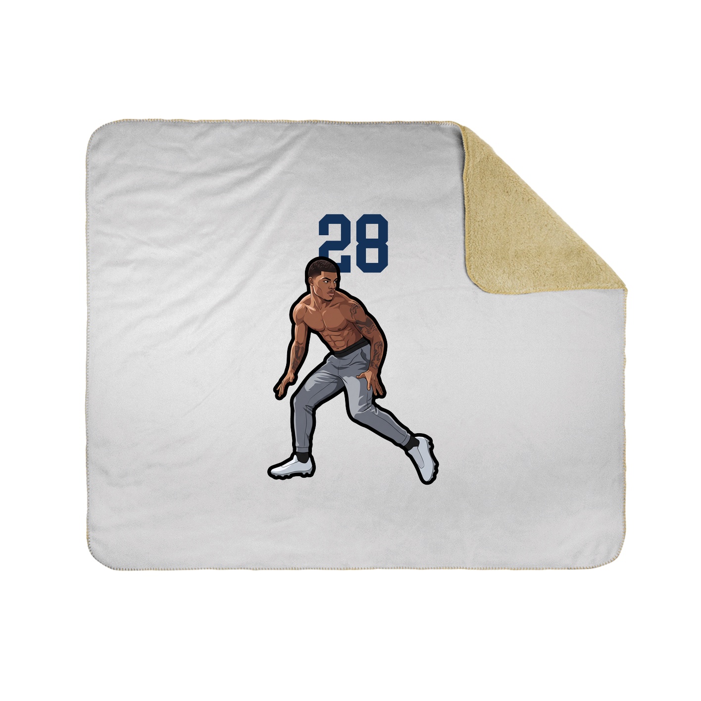 Throw Blanket — Number Top in White