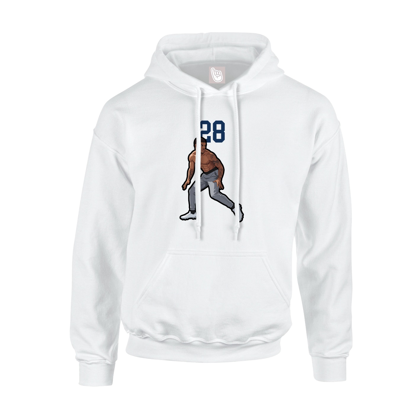 Youth Hoodie — Number Top in White