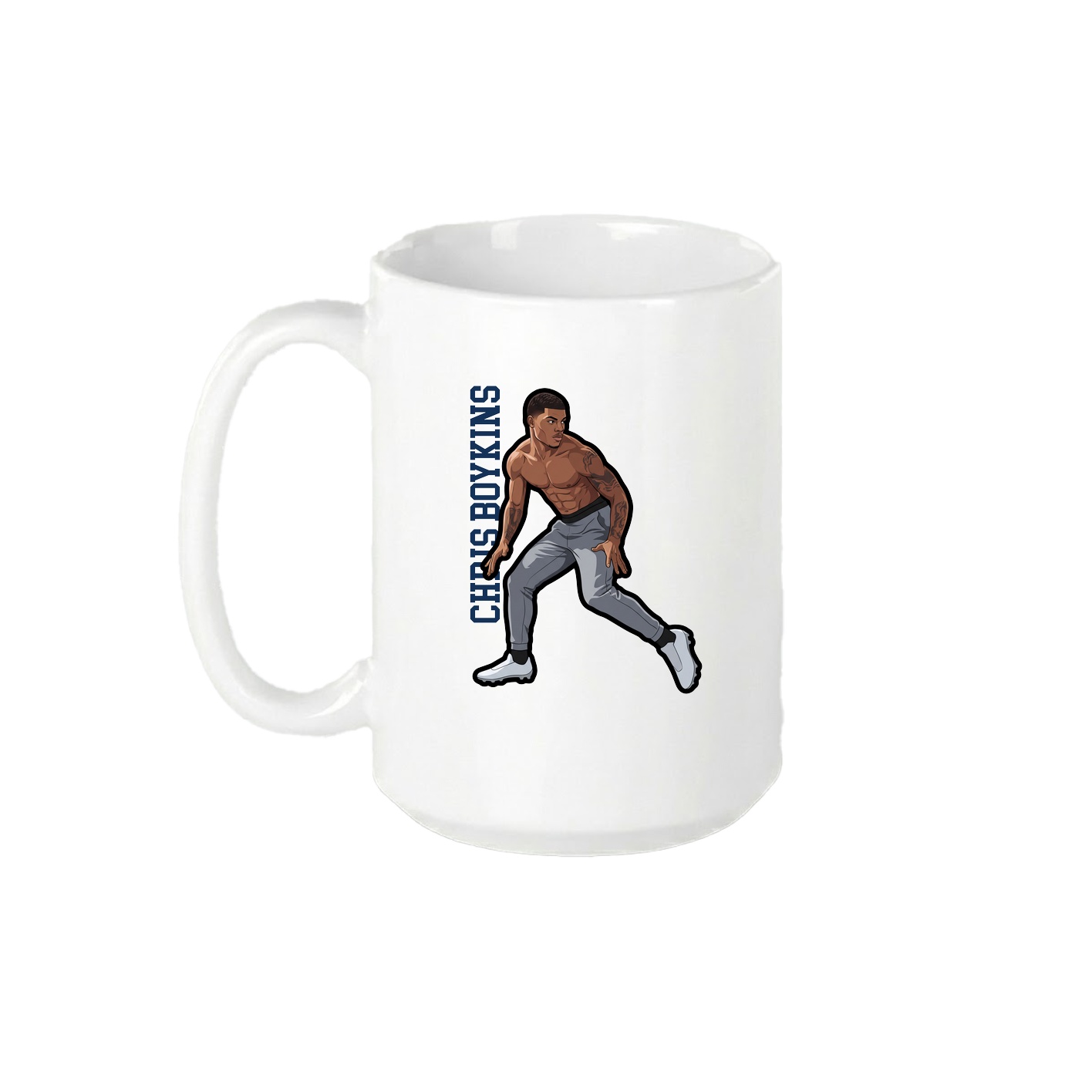 15oz Coffee Mug — Name Vertical in White