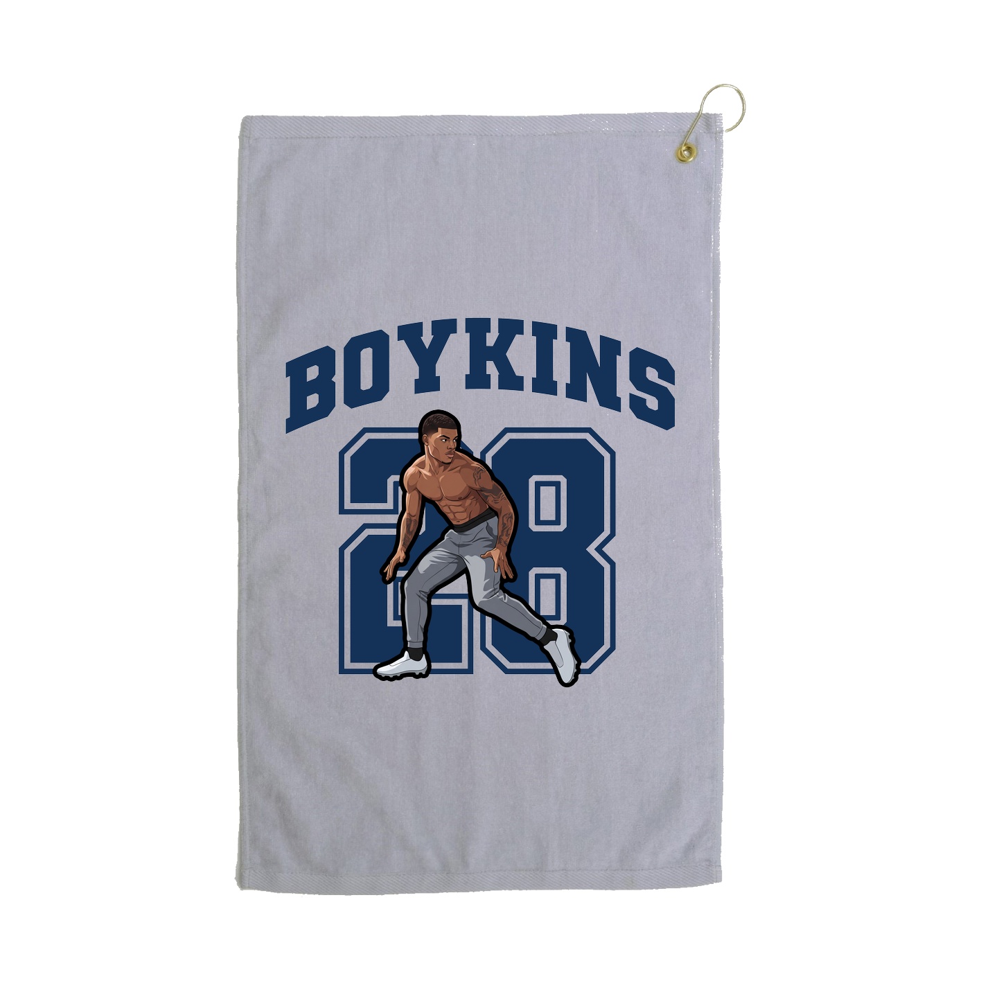 Golf Towel — Number in Grey