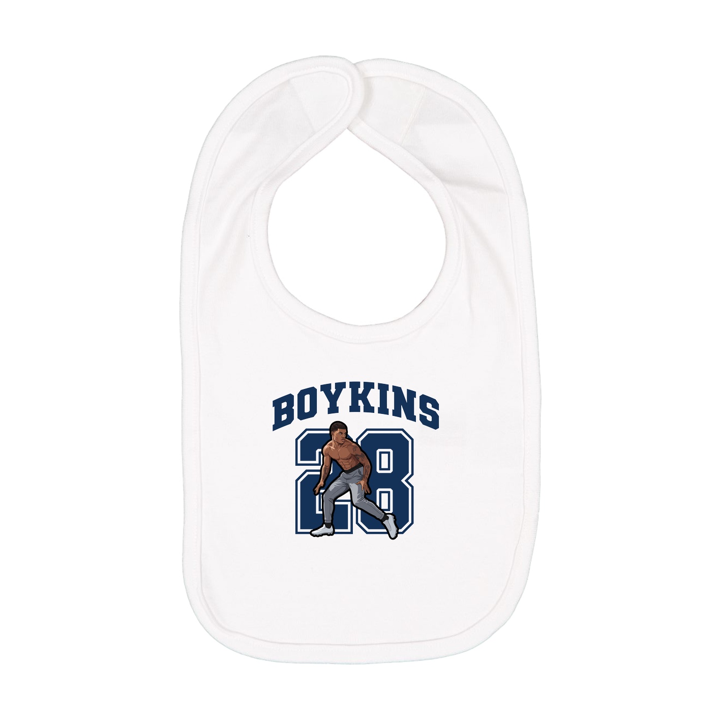 Infant Bib — Number in White
