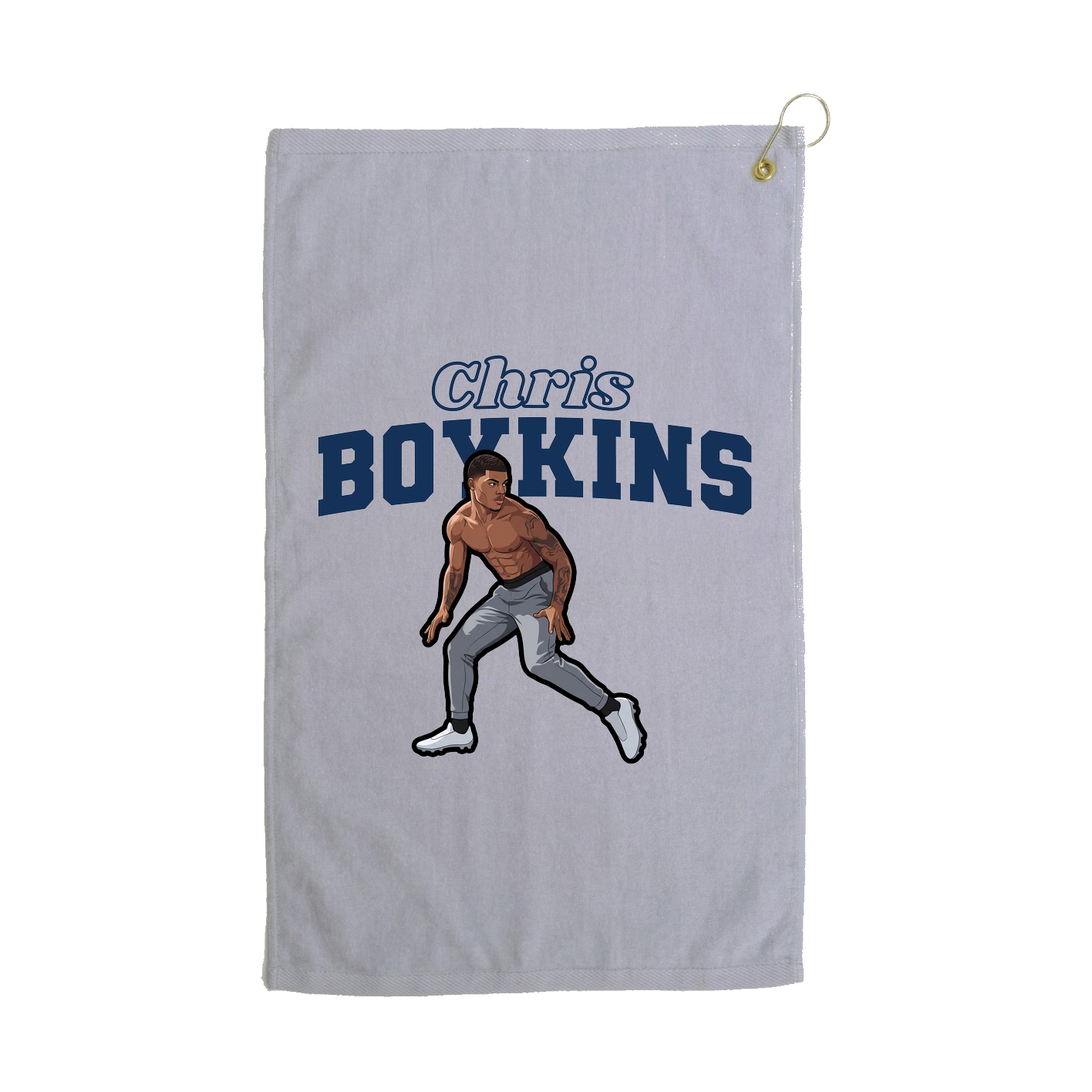 Golf Towel — Name Arch in Grey