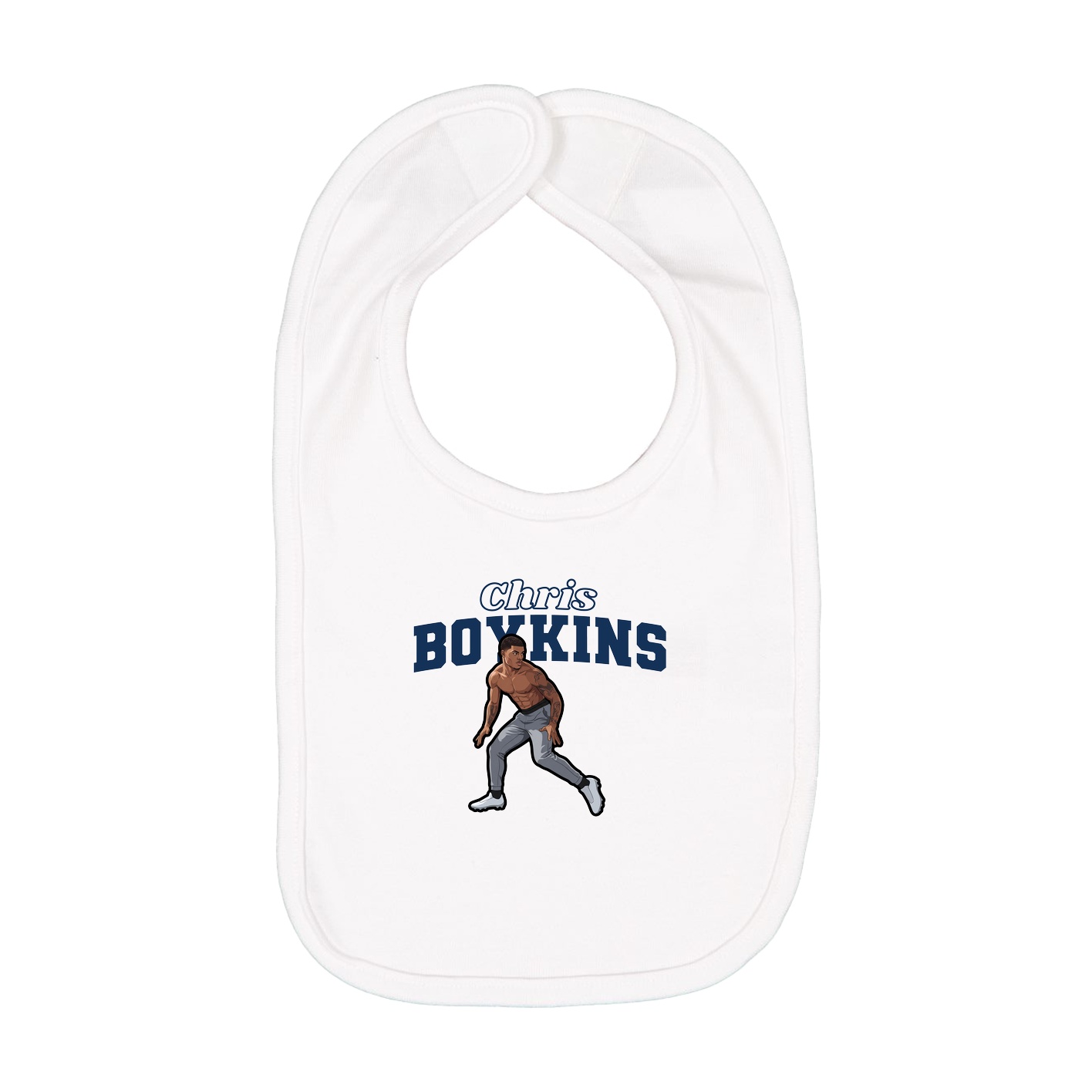 Infant Bib — Name Arch in White