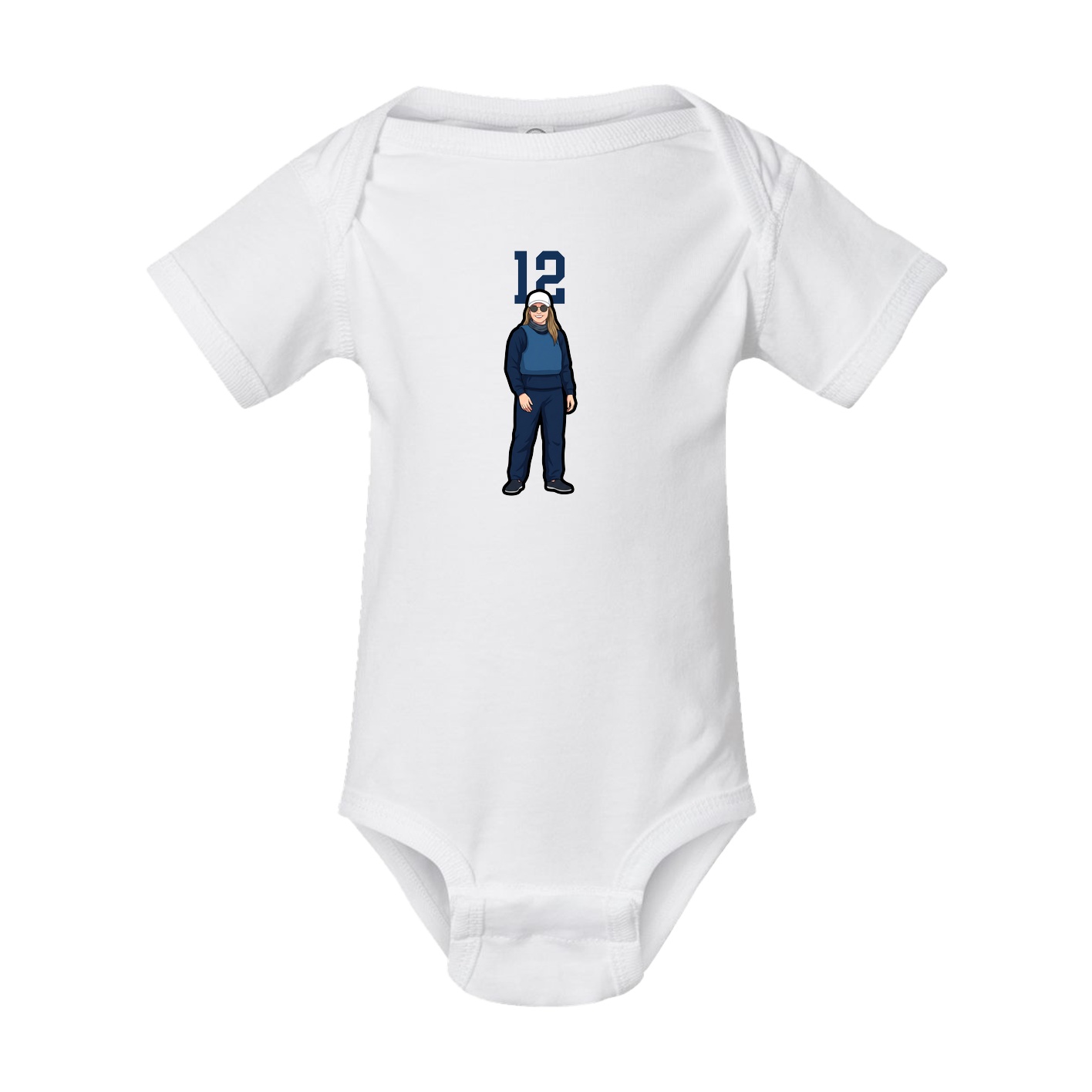 Baby Onesie — Number Top in White