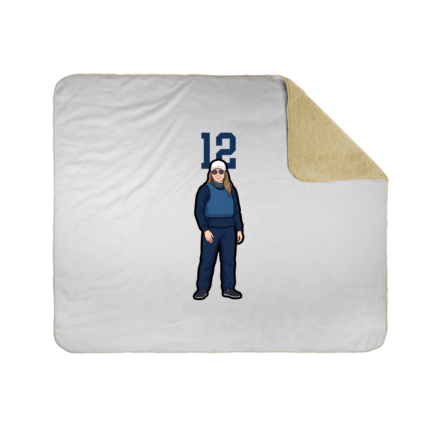 Throw Blanket — Number Top in White