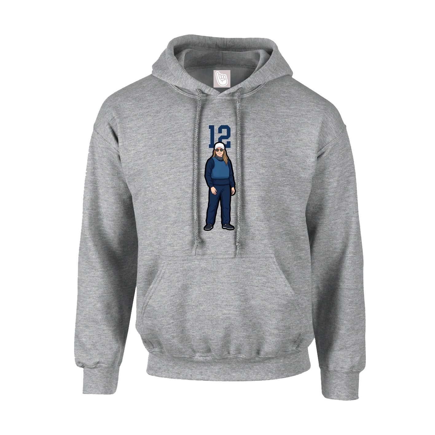 Youth Hoodie — Number Top in Grey