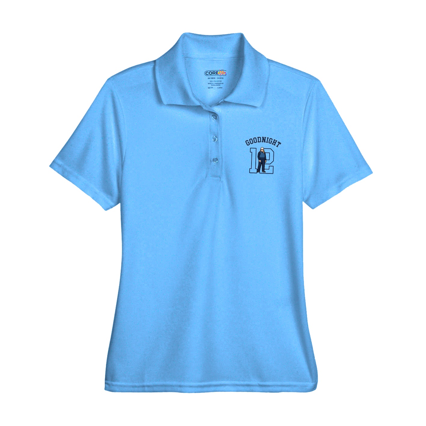 Womens Performance Polo — Shirsey Arch in Light Blue