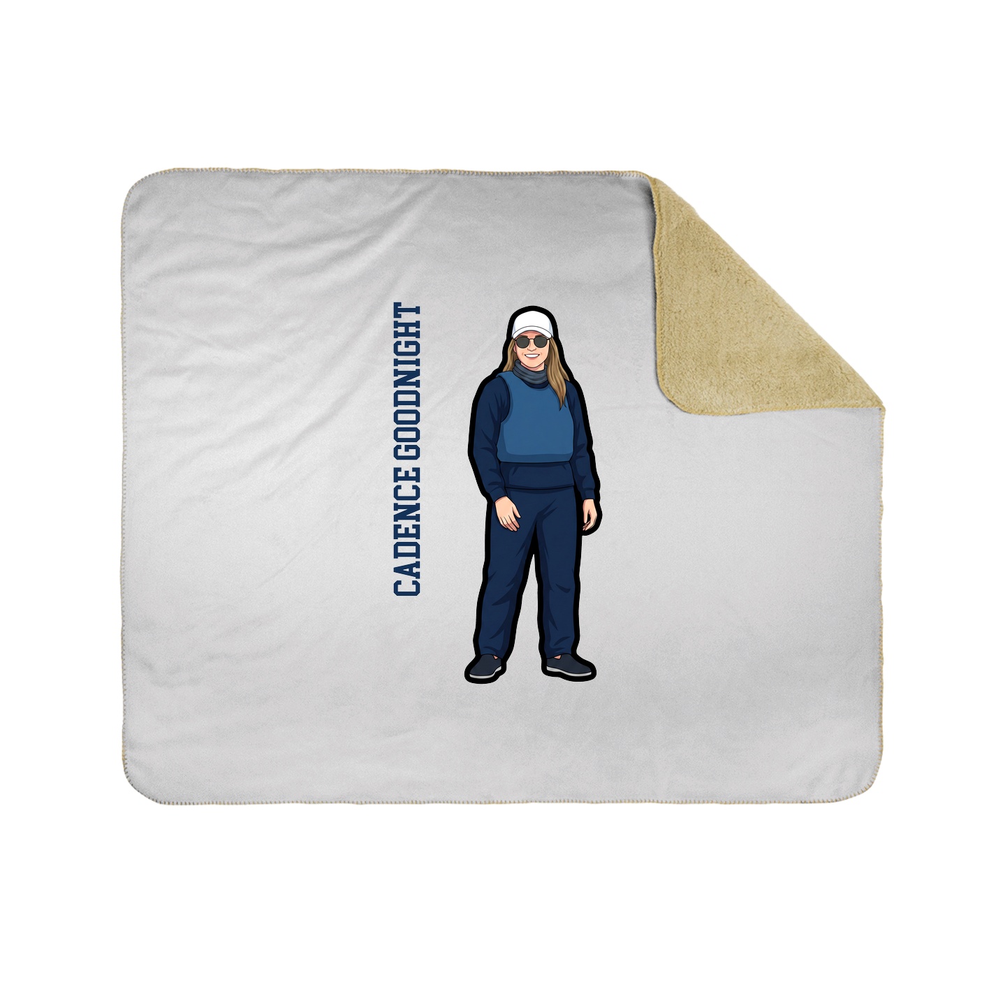 Throw Blanket — Name Vertical in White