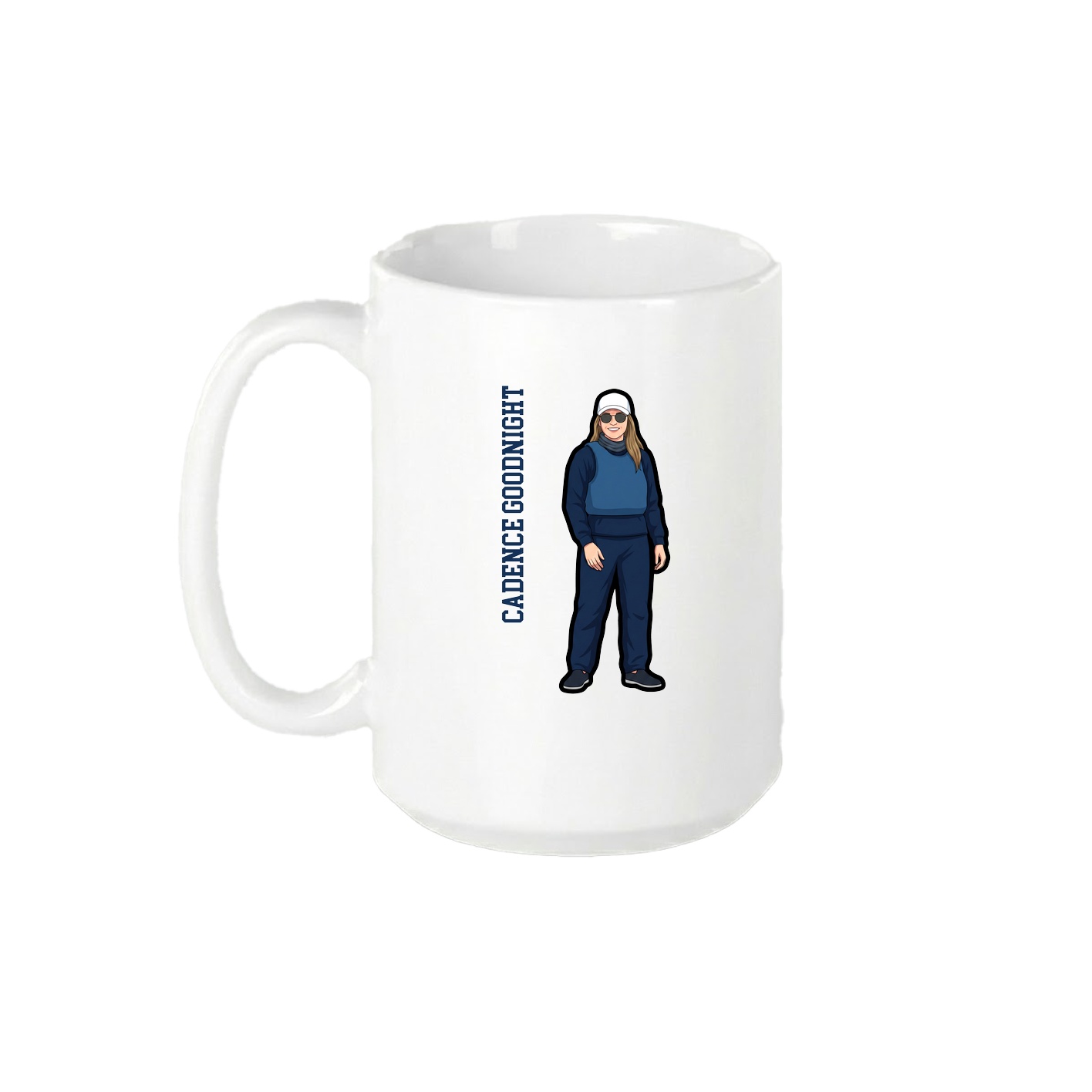 15oz Coffee Mug — Name Vertical in White