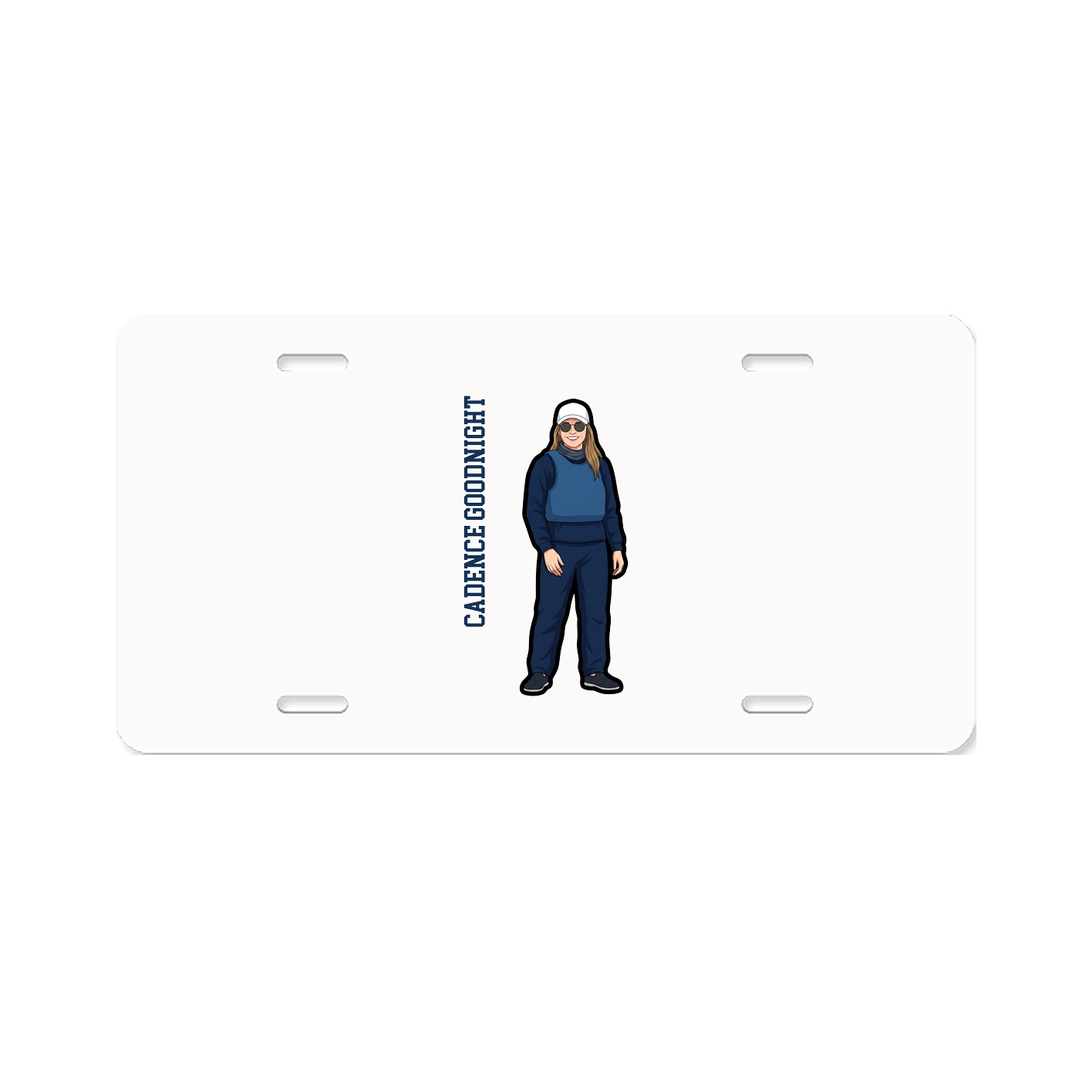 License Plate — Name Vertical in Classic