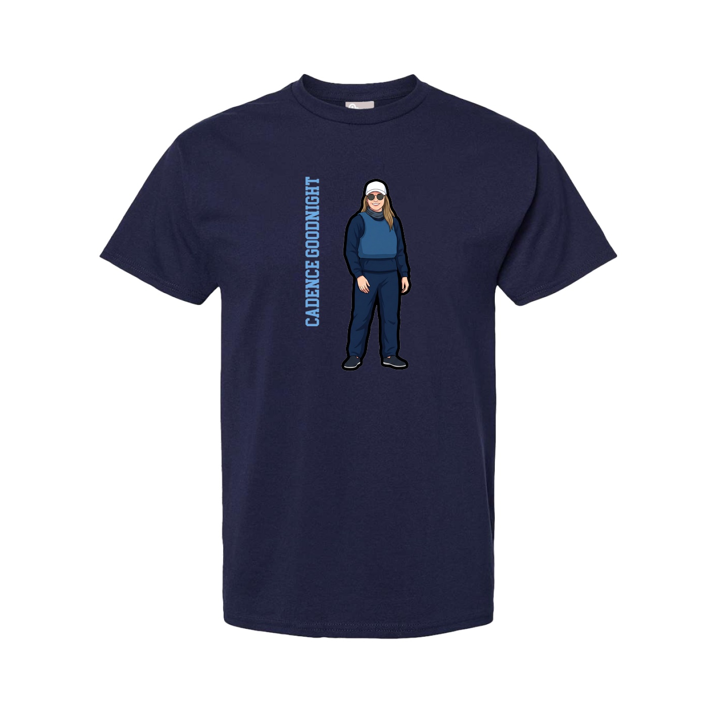 Tee — Name Vertical in Navy