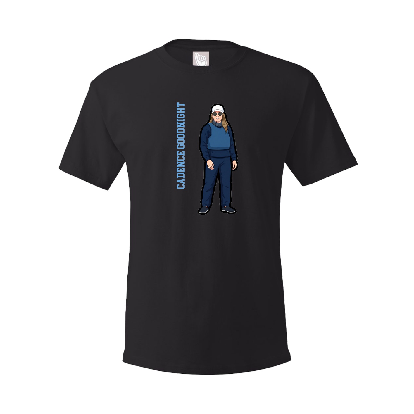 Youth Tee — Name Vertical in Black