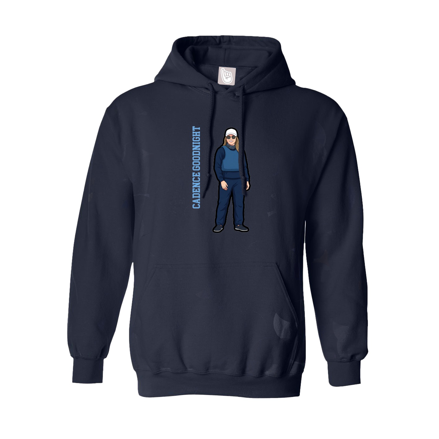 Youth Hoodie — Name Vertical in Navy
