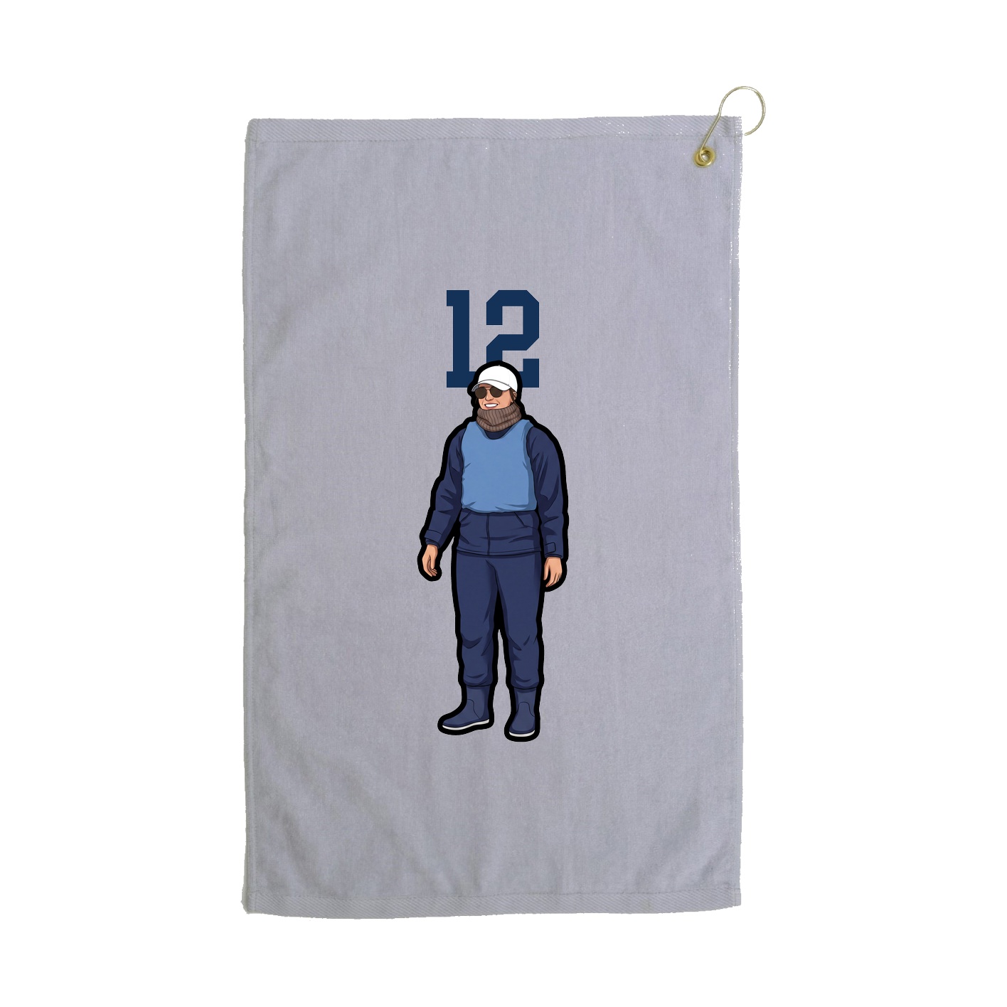 Golf Towel — Number Top in Grey