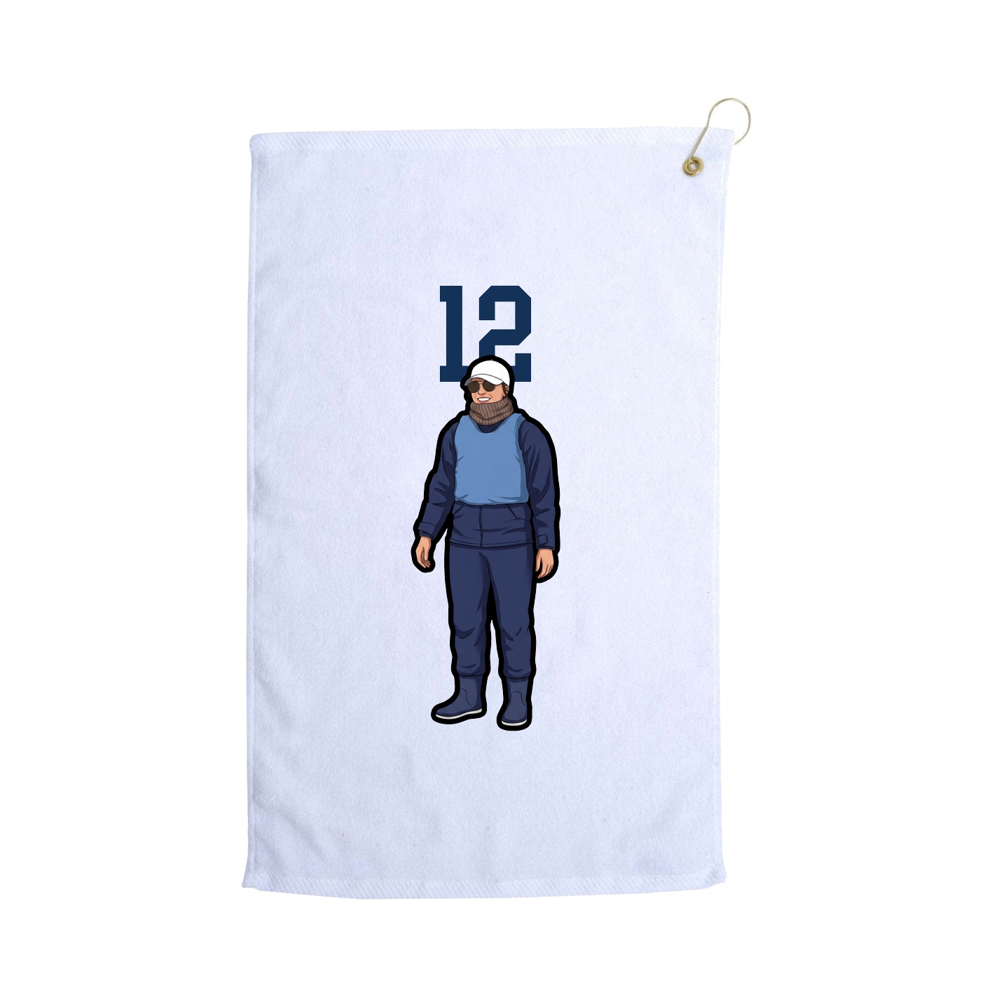 Golf Towel — Number Top in White
