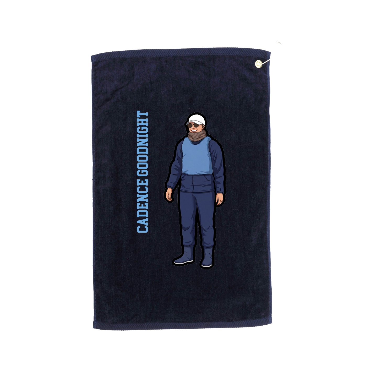 Golf Towel — Name Vertical in Navy