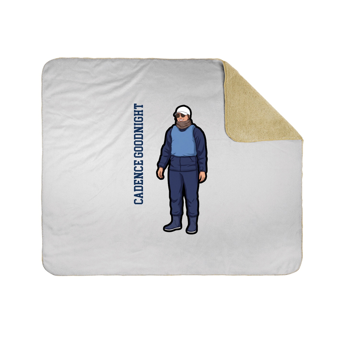 Throw Blanket — Name Vertical in White