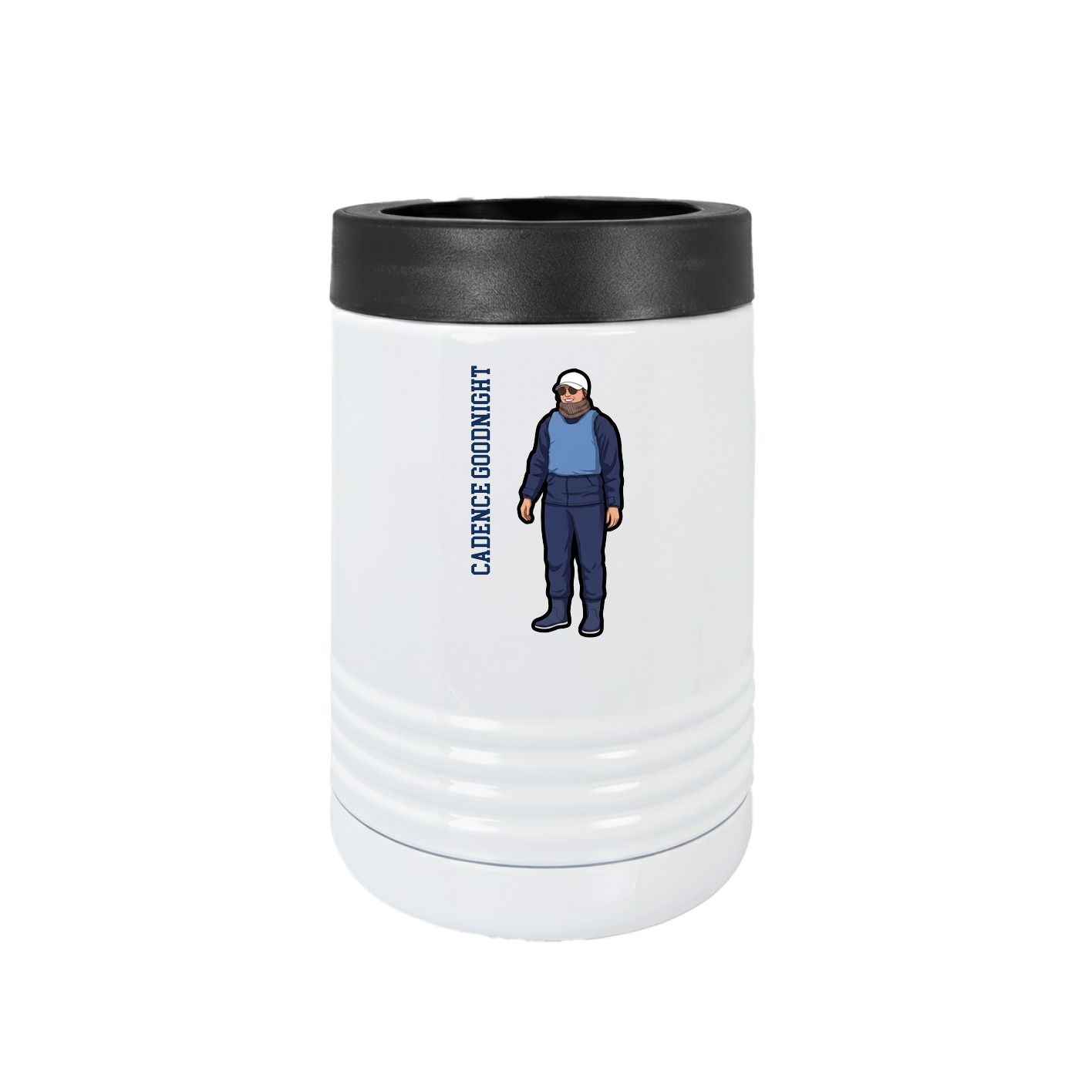 Beverage Holder — Name Vertical in White