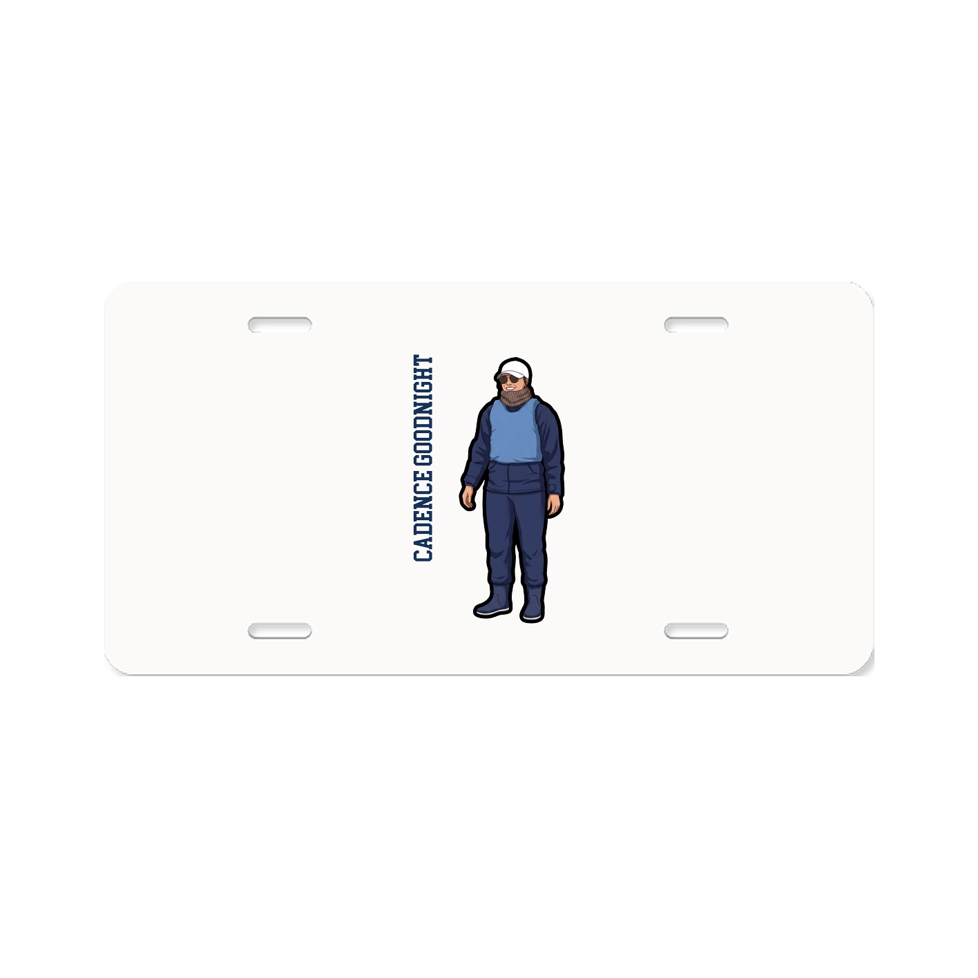 License Plate — Name Vertical in Classic