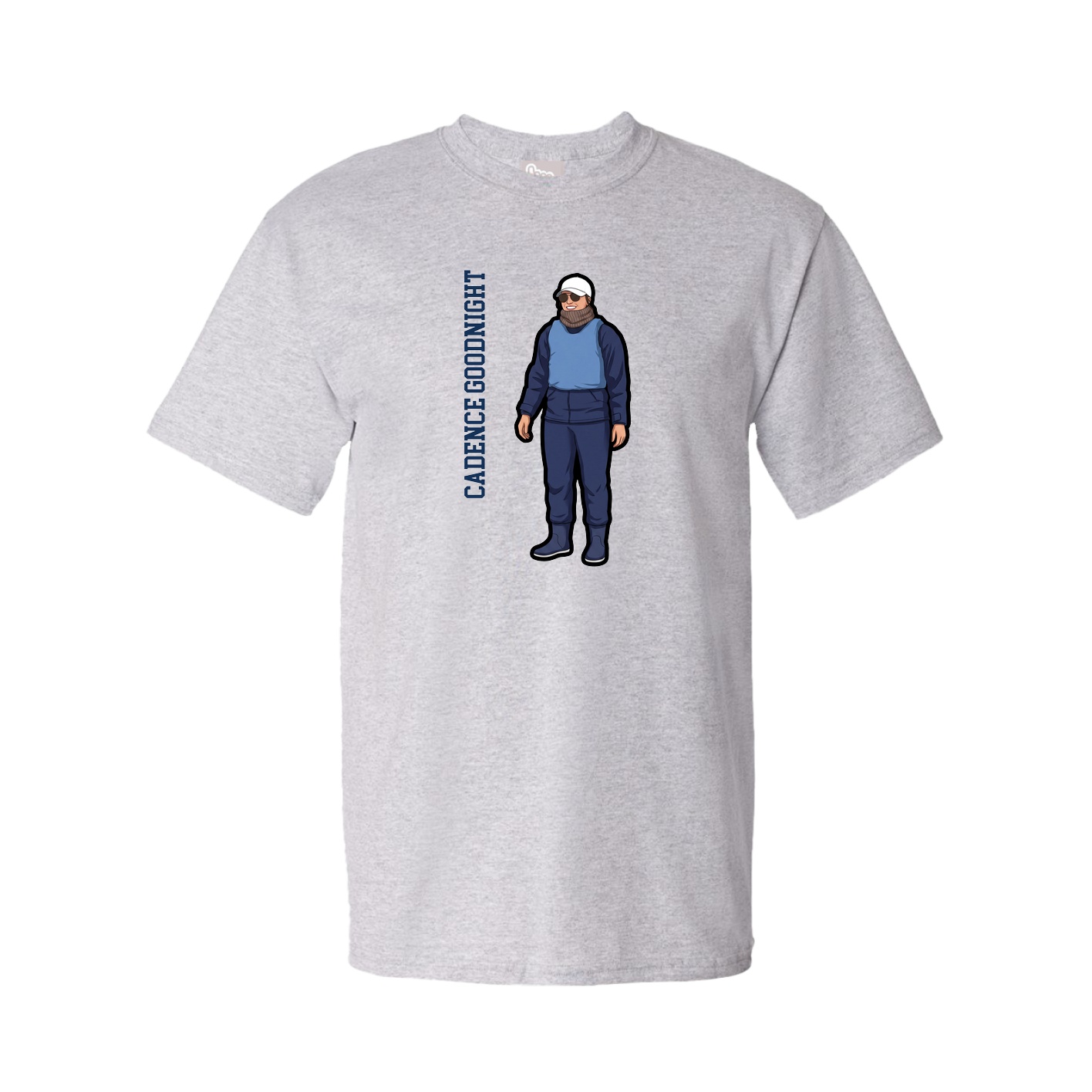 Tee — Name Vertical in Grey