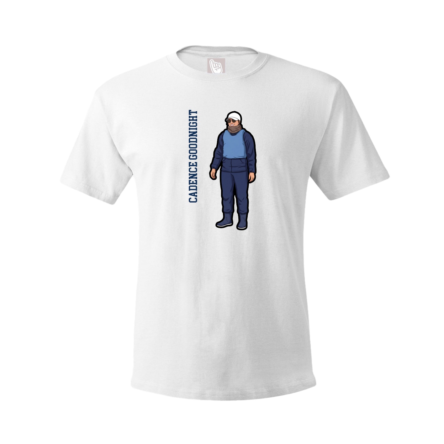 Youth Tee — Name Vertical in White